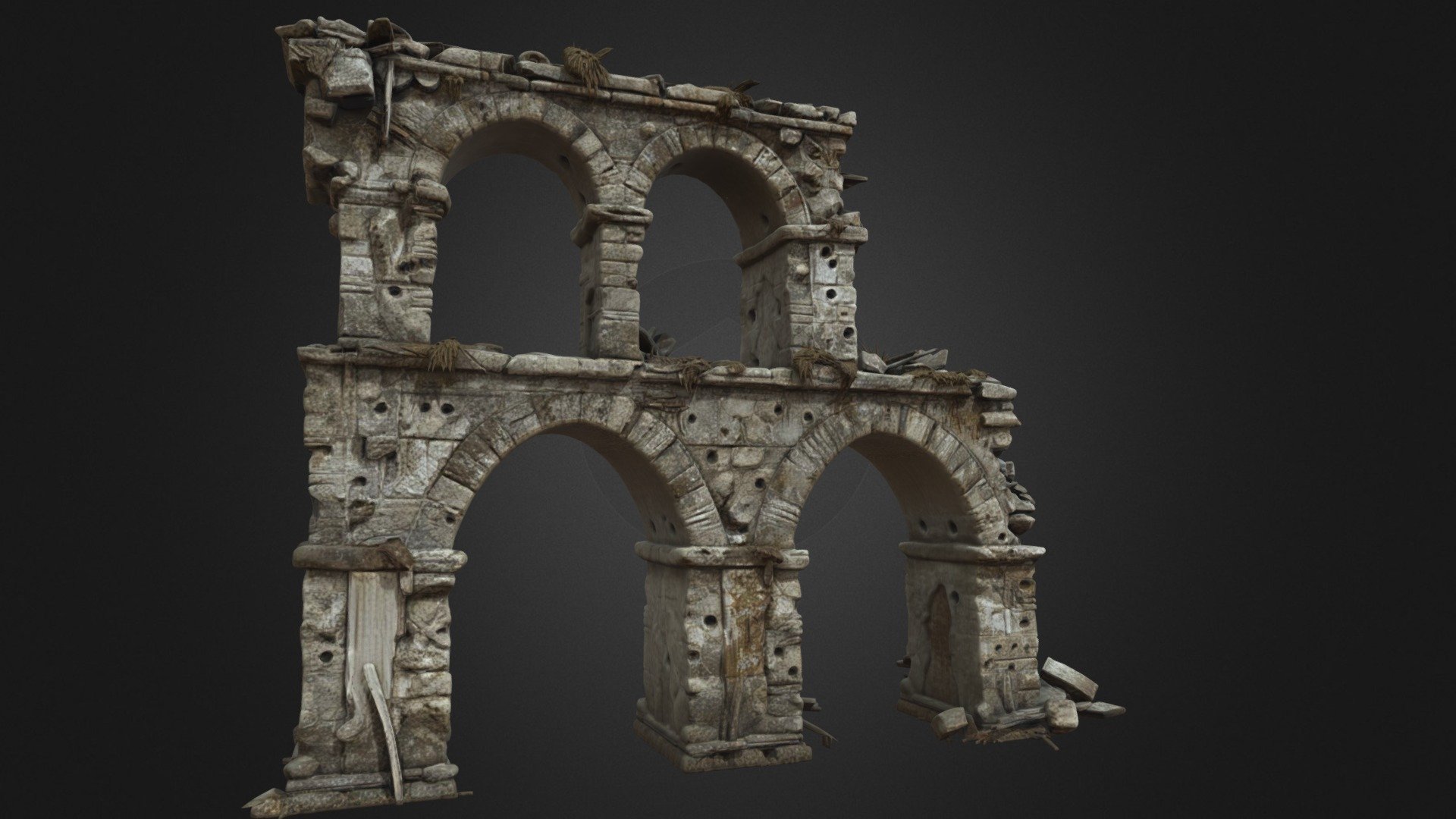Ruined Aqueduct Arches Segment