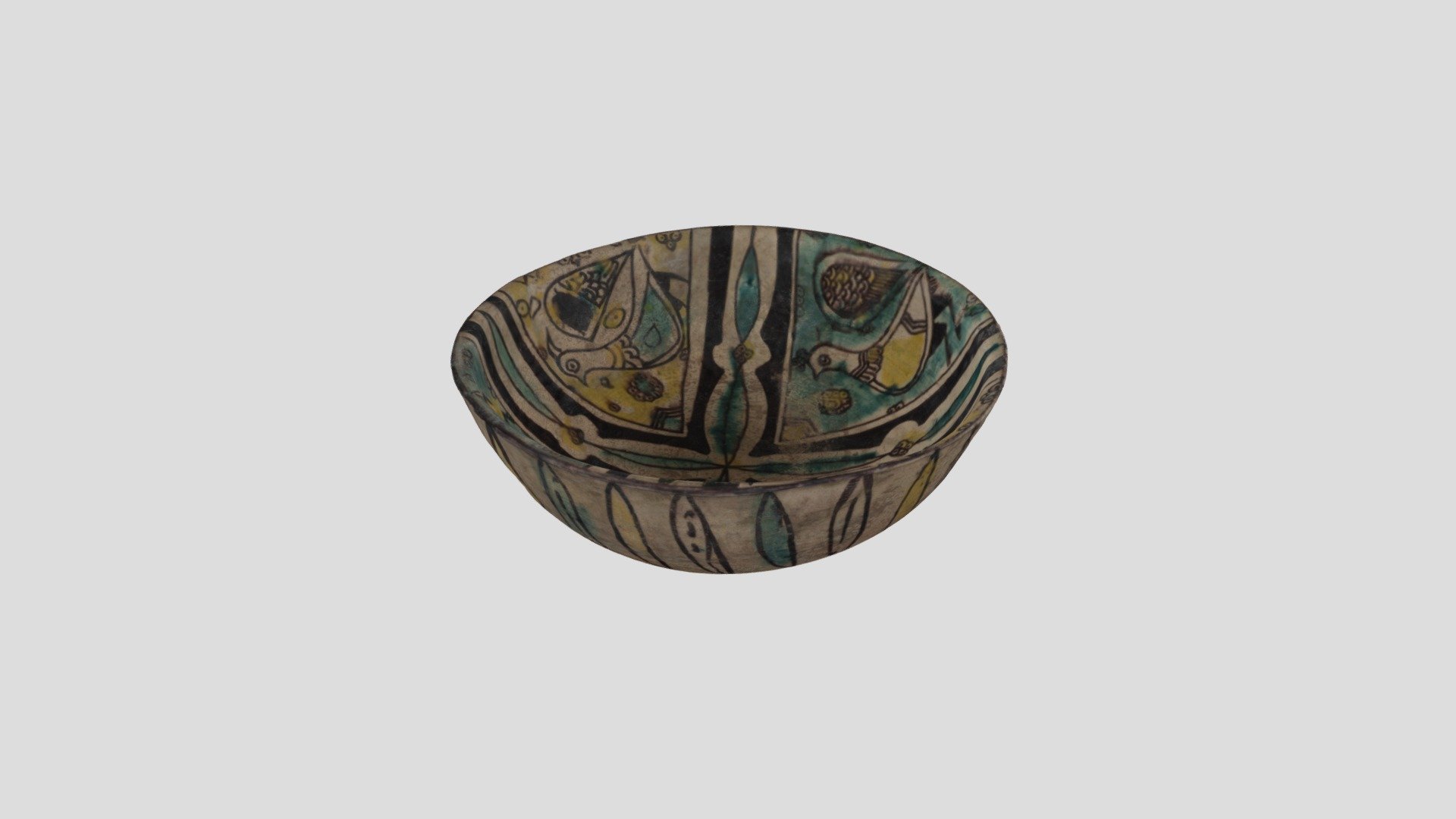 透明釉中スリップ彩鉢／バフウェア　bowl/ buff ware