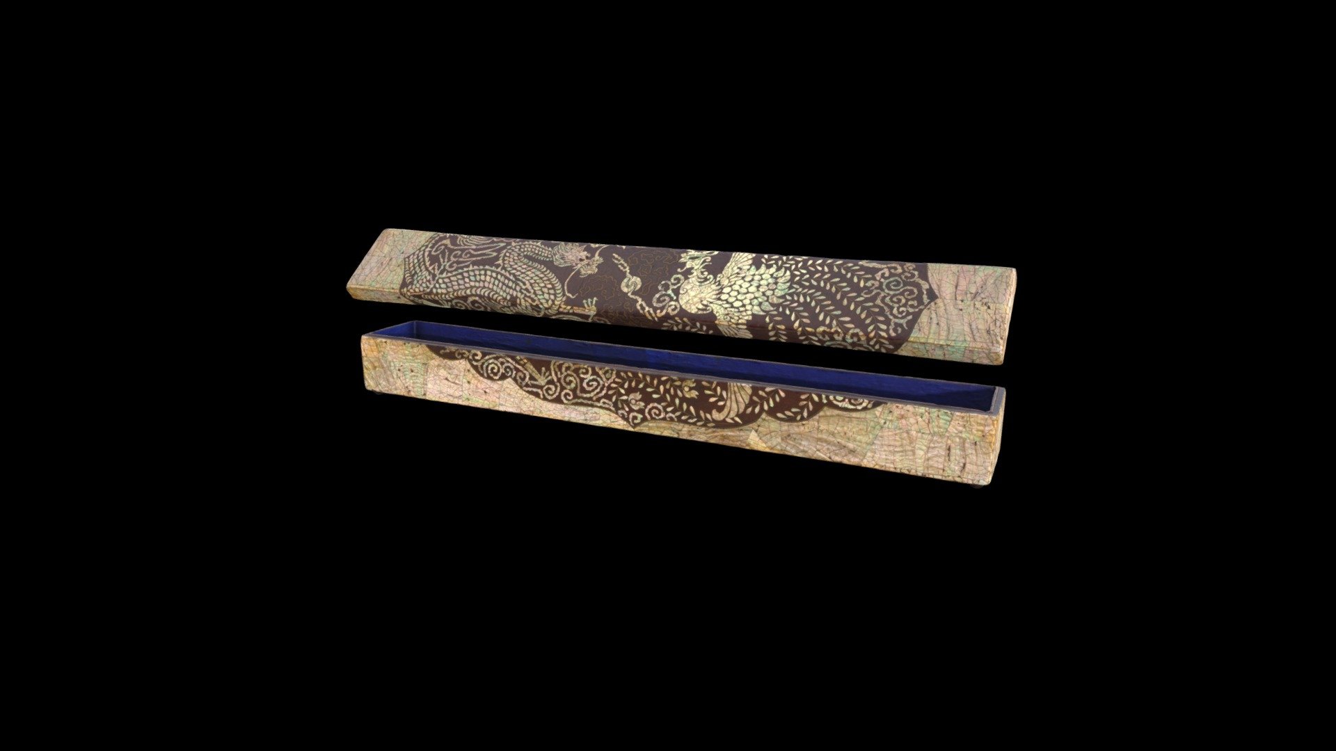 1990.15 Scroll Box with Dragon and Phoenix