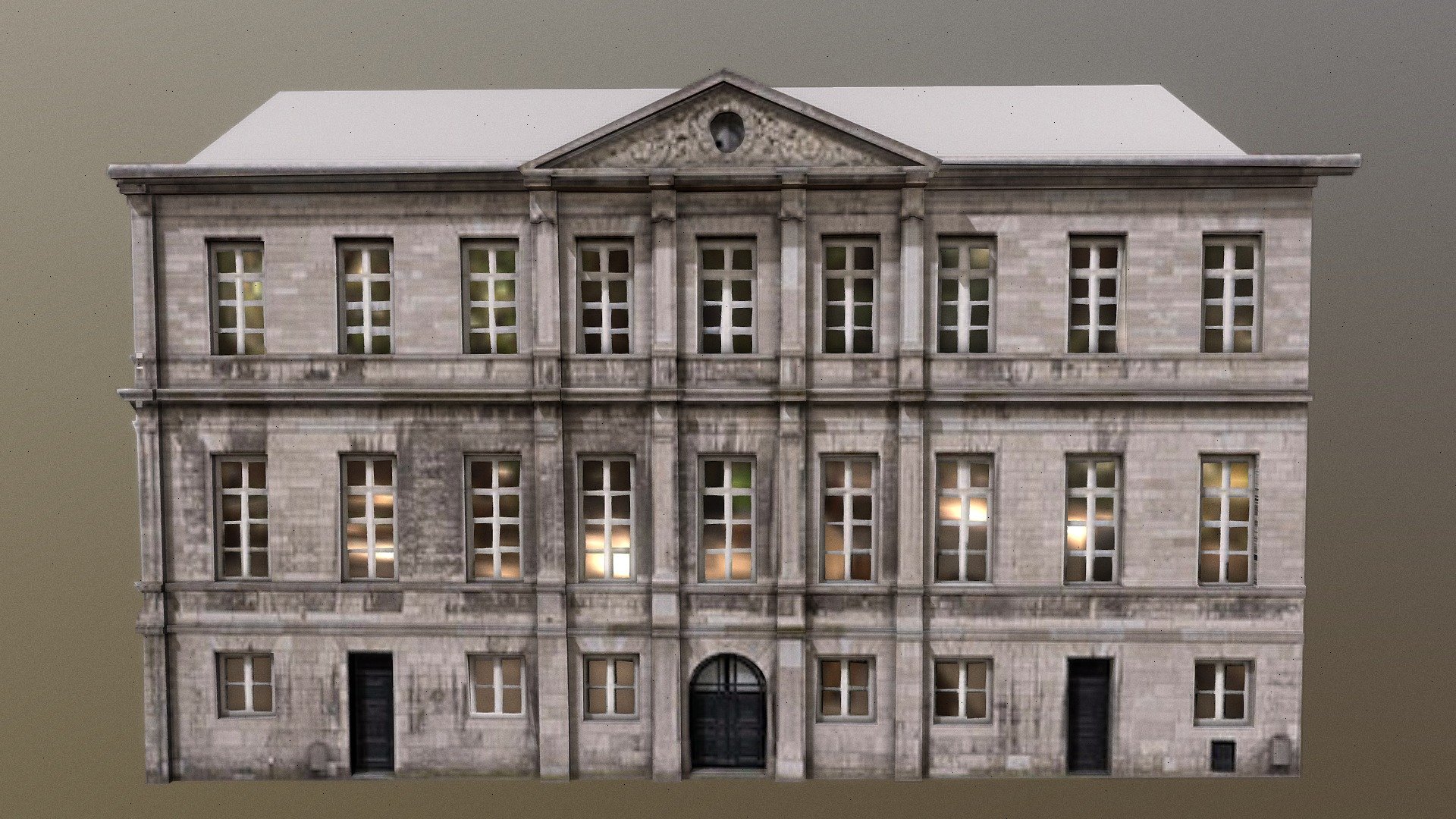 European Mansion Building Facade (Low poly)