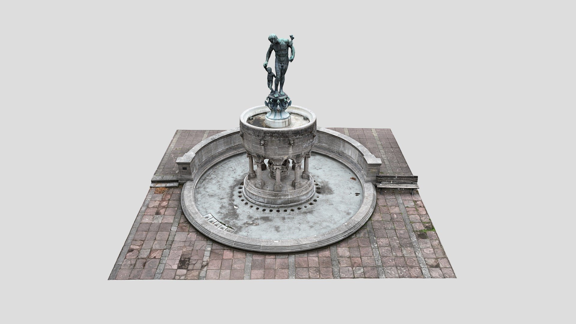 Fountain with Statue - Ludo-Mayer-Brunnen