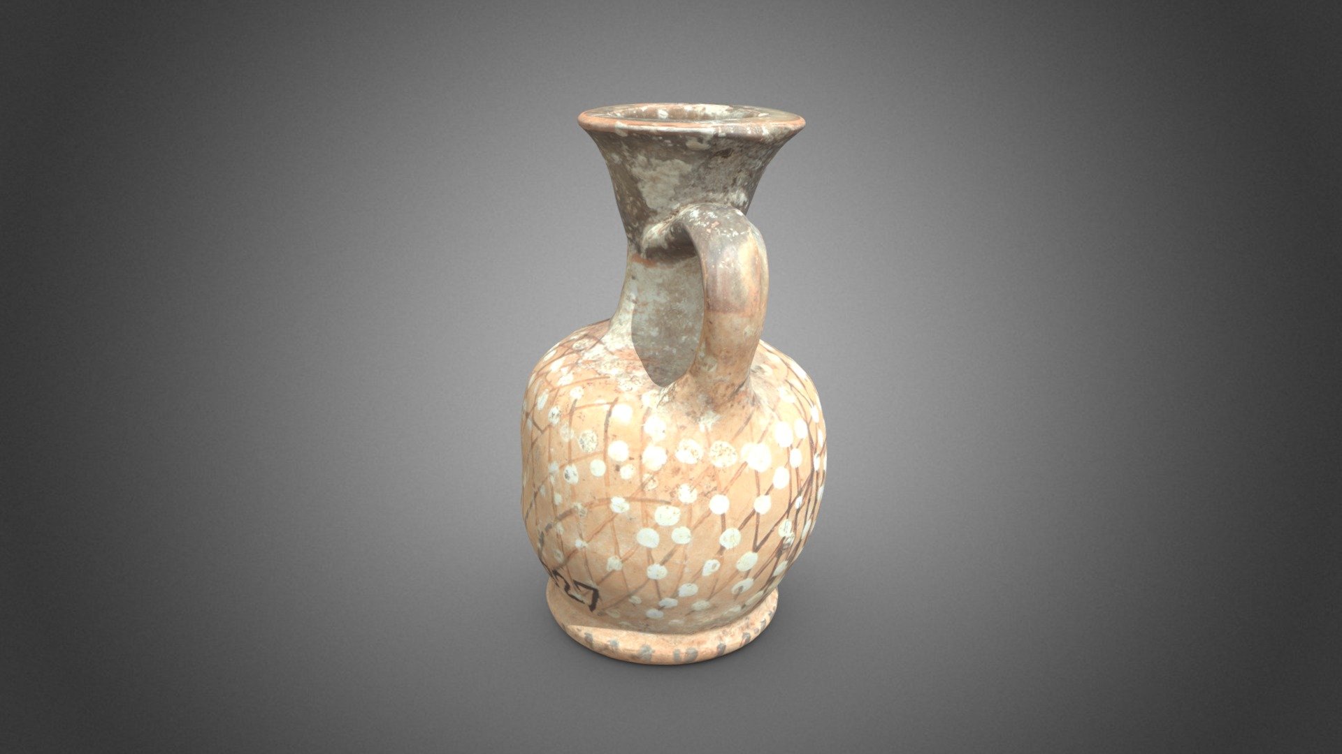 Bauchlekythos, ptolemäisch, Rautenpunktemuster