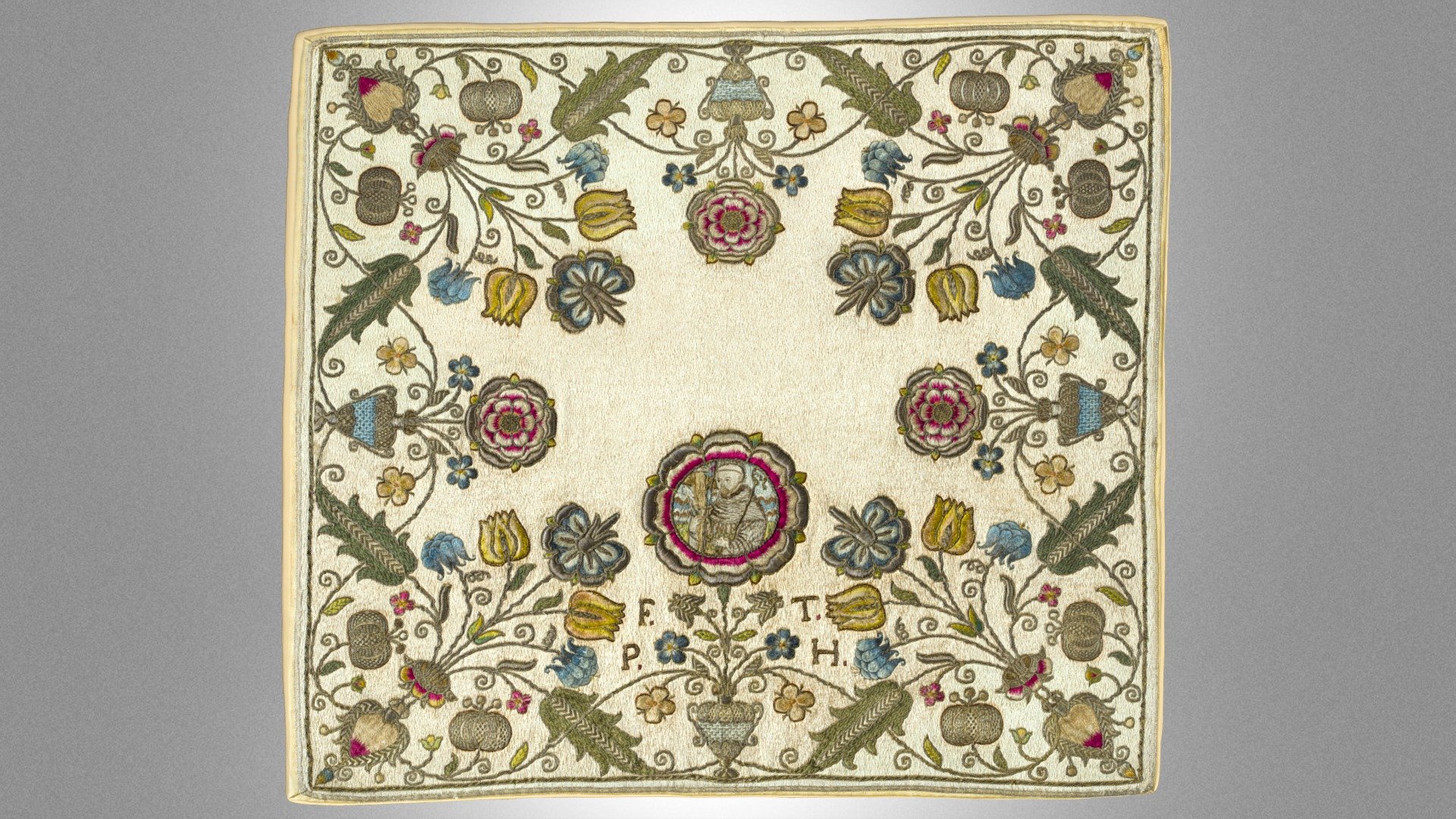 Chalice veil with the image of Saint Bernard