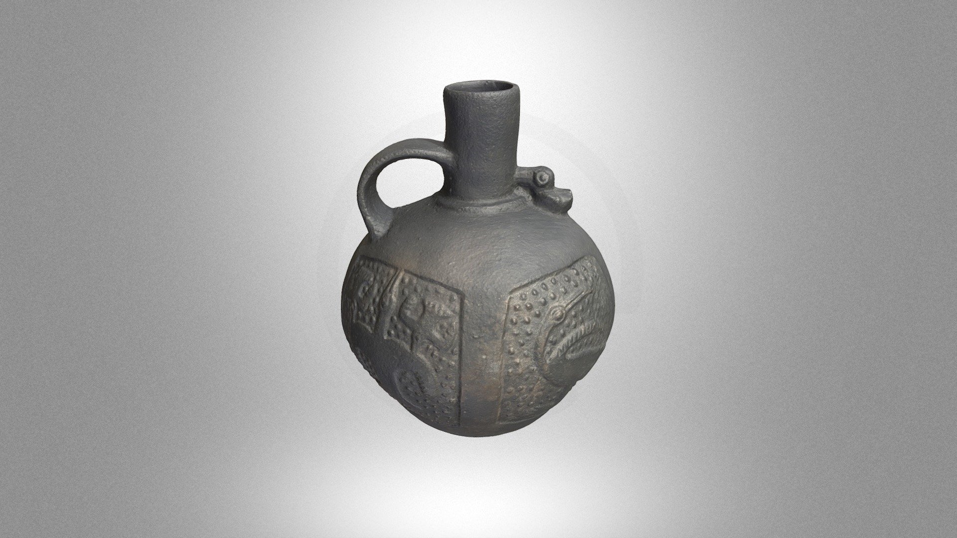 Pitcher with fantastic birds
