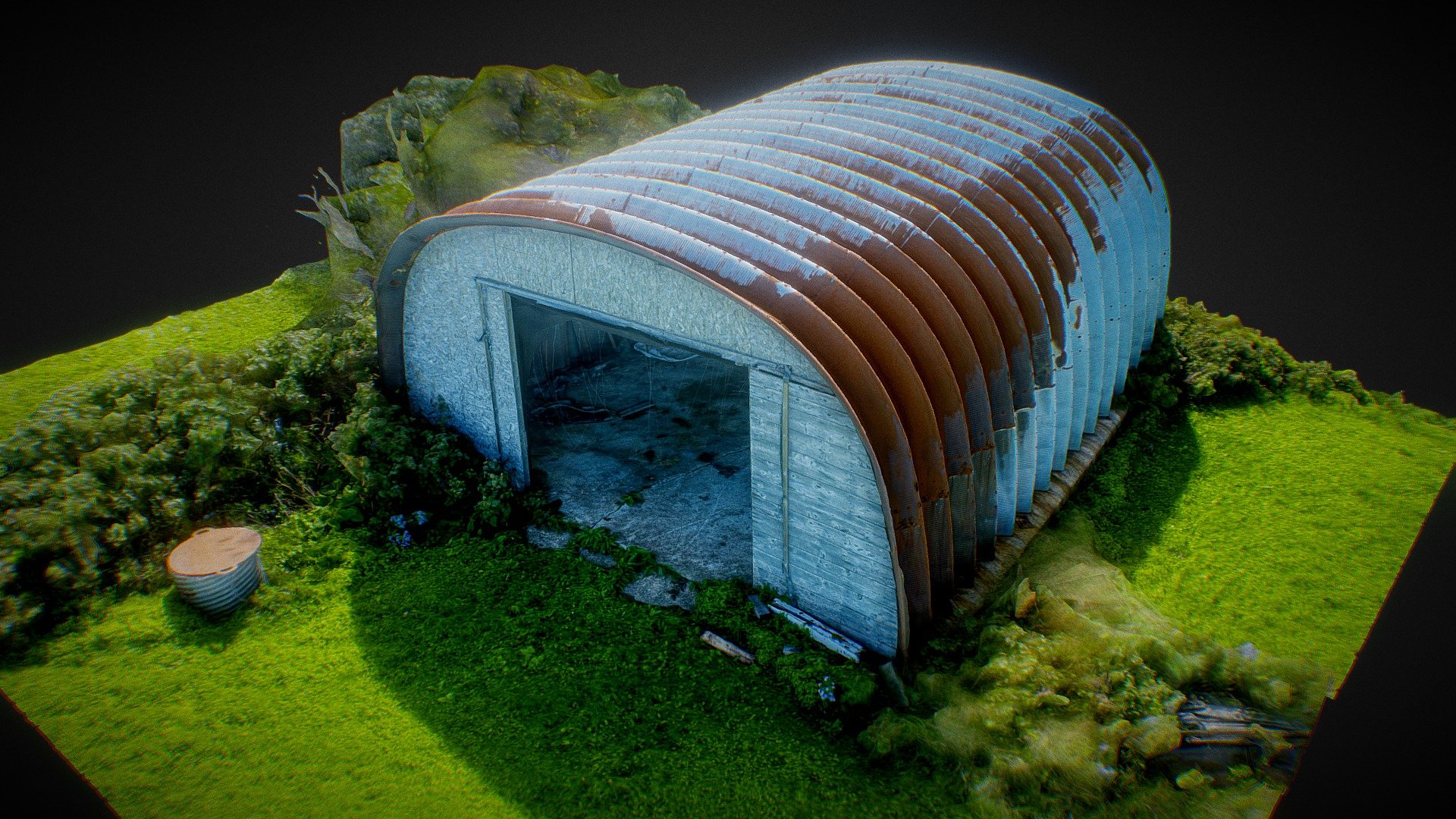Rusty Airport Hangar Museum Storage Shed