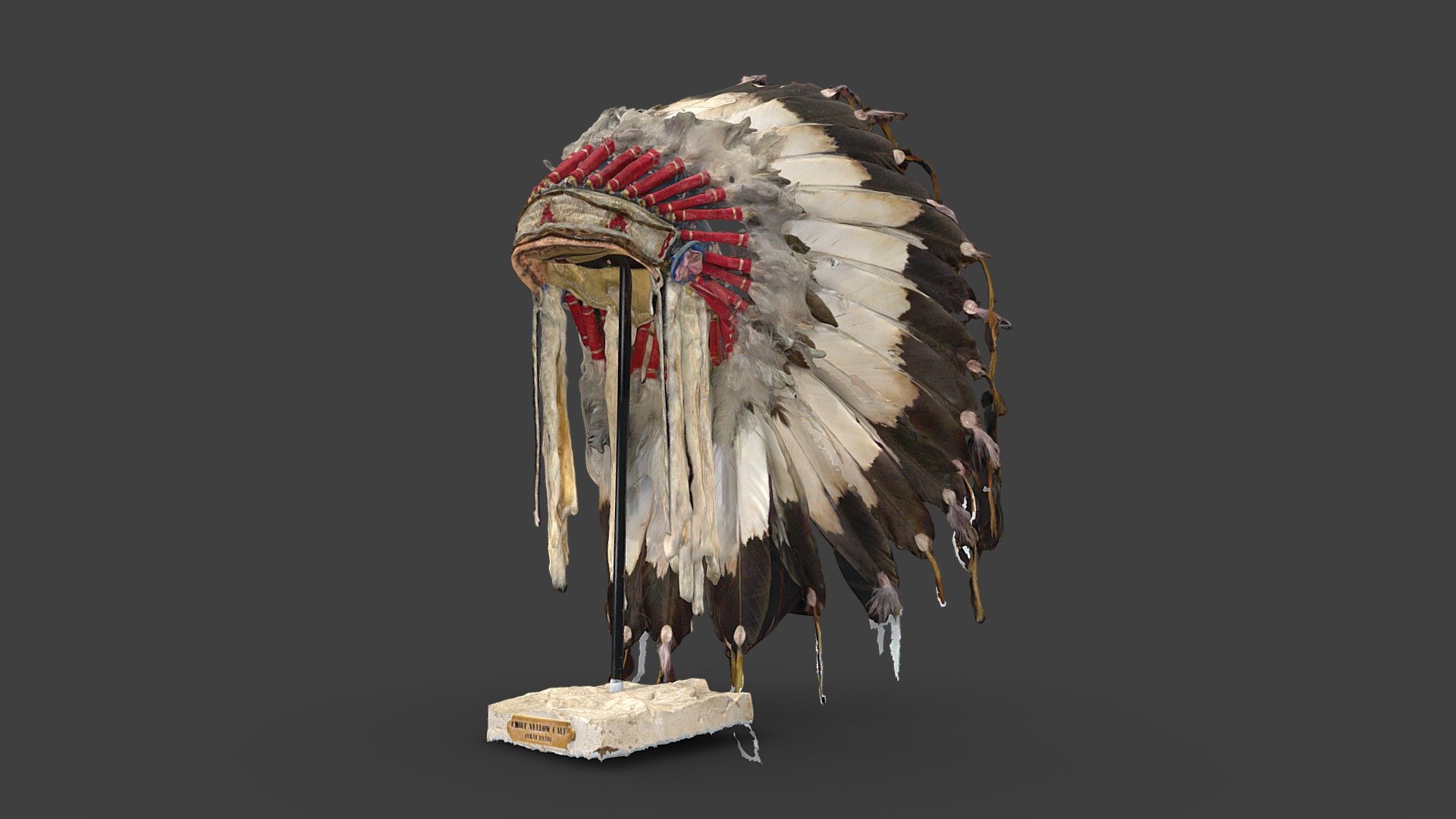 Yellow Calf Eagle Feather Warbonnet Replica