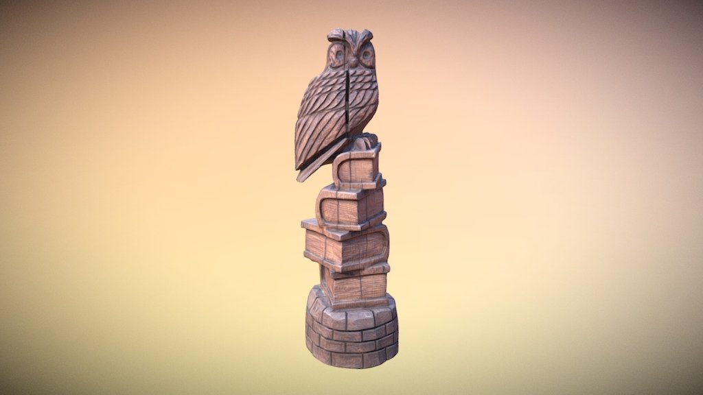 Wooden statue of the owl
