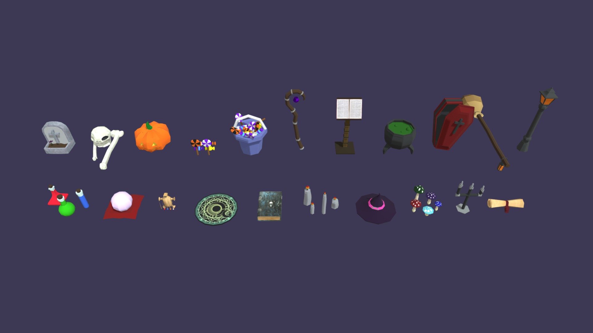 Low Poly Halloween Props - Asset Pack