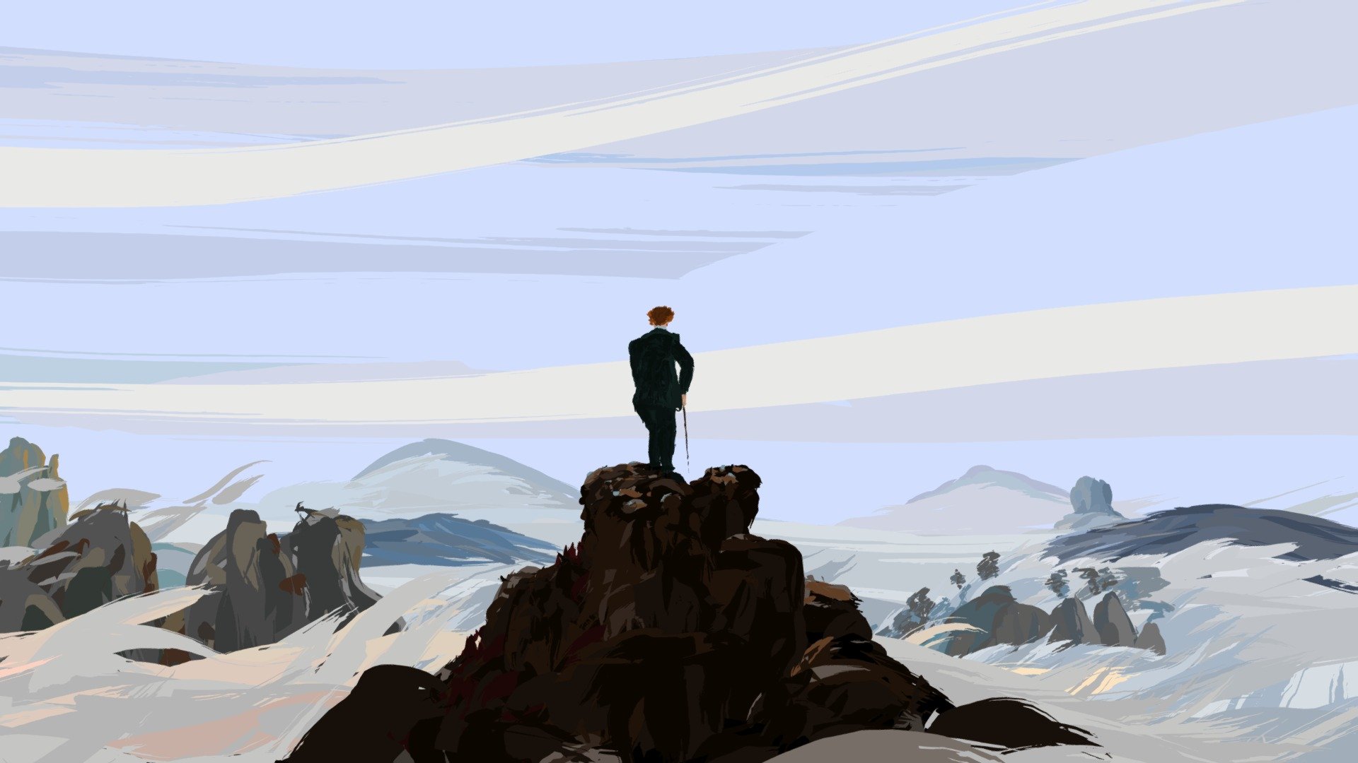 Wanderer above the sea of fog