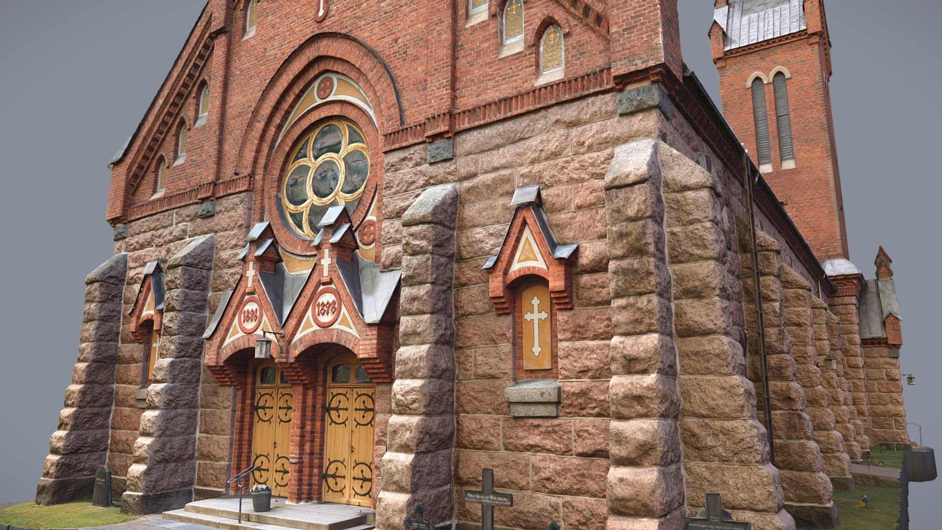 Stone and brick church in Eura, Finland