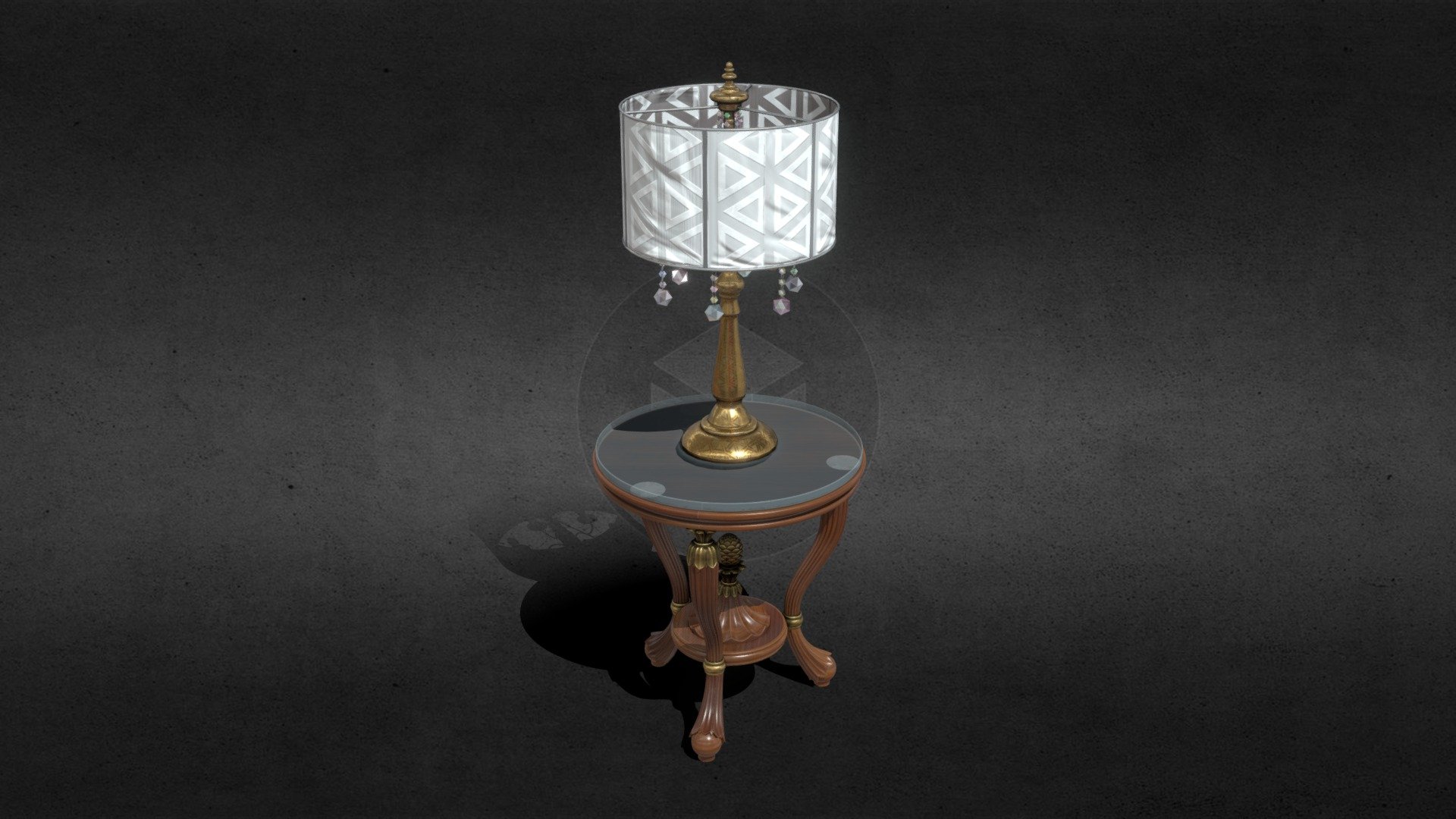 Small table and lamp-HiPory-4K-MaterialTest