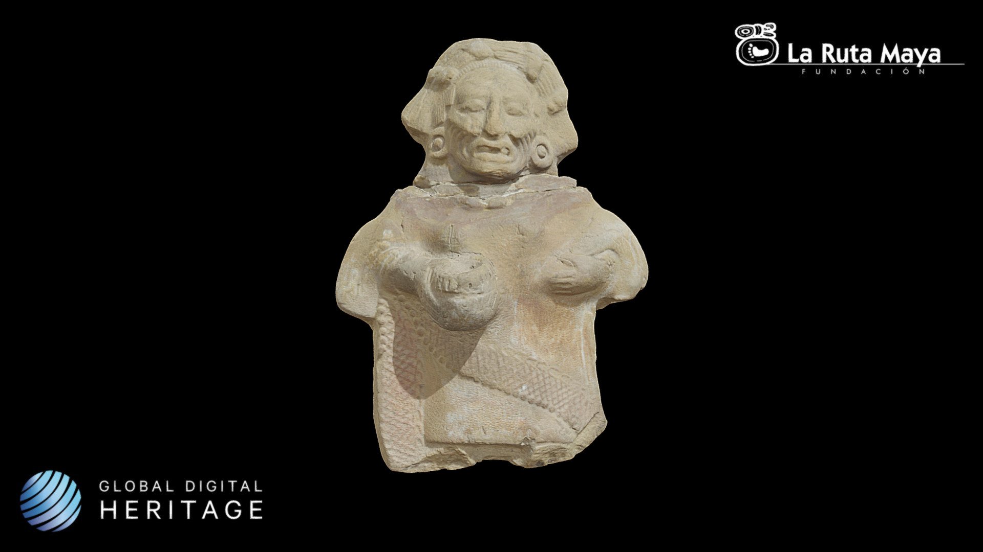 Elderly Woman Holding a Vessel Whistle/Figurine
