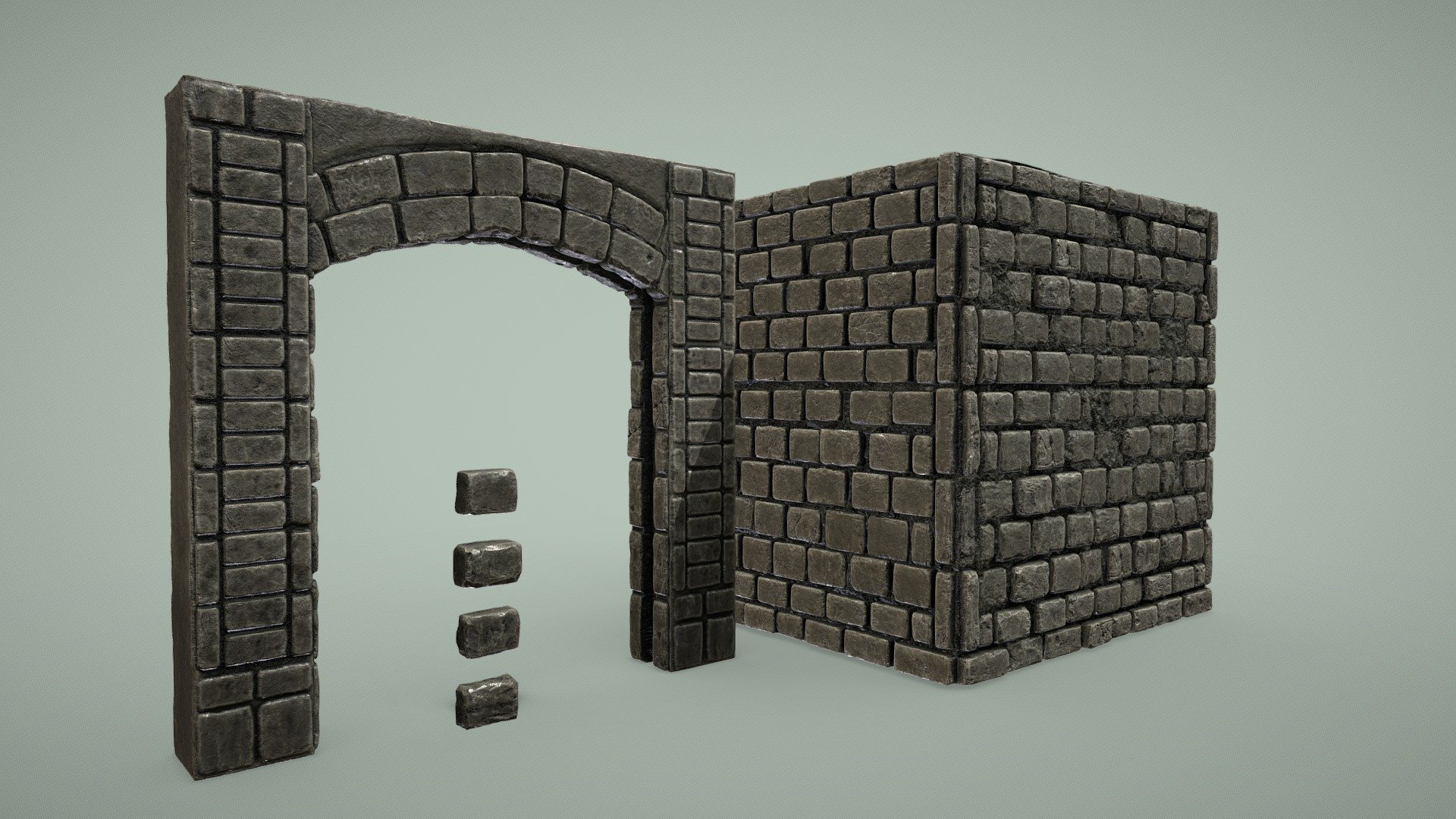 Sewer Brick Walls Set 2 |MidPoly| |UE5| |NANITE|