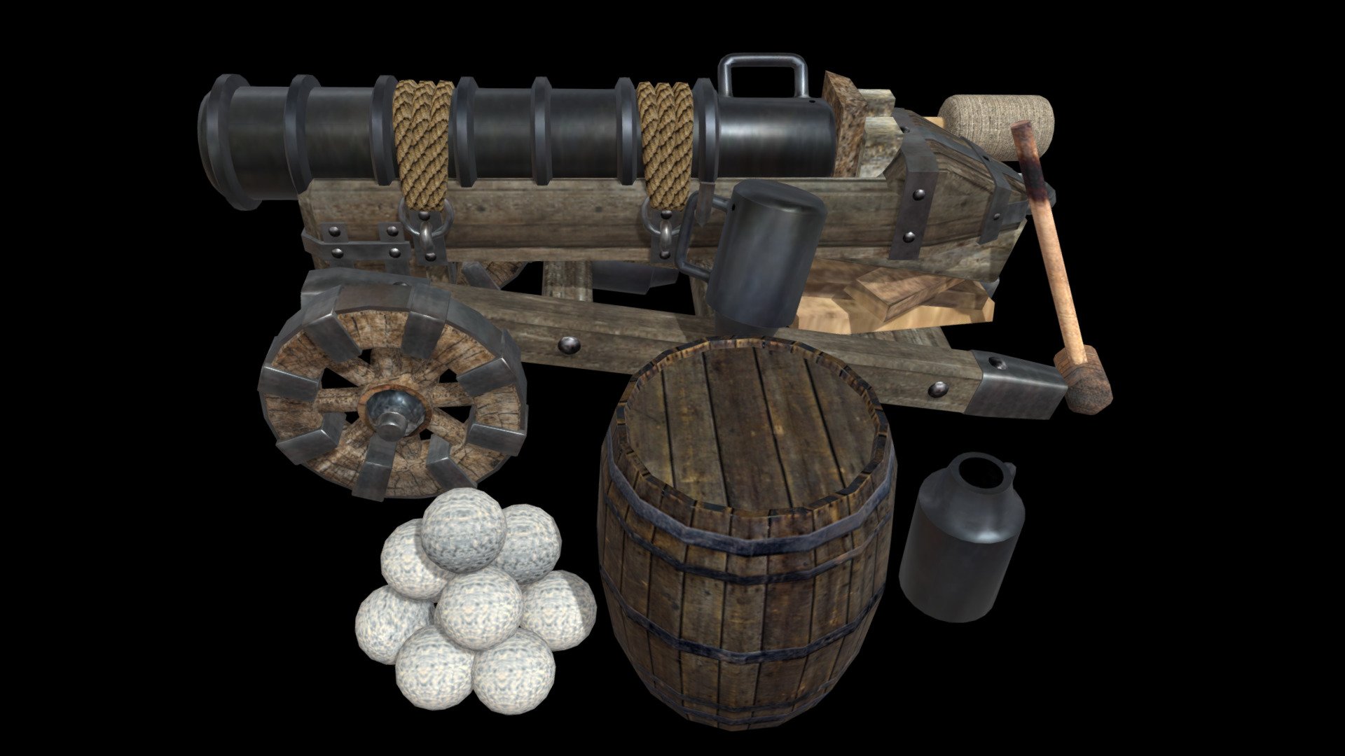 medieval Bombarde (low poly)