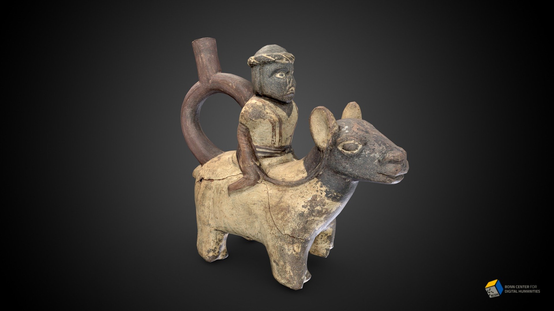 Vessel in the form of a llama rider