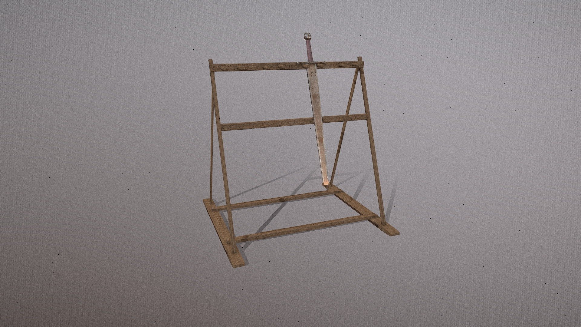 Lowpoly Wooden Weapon Stand