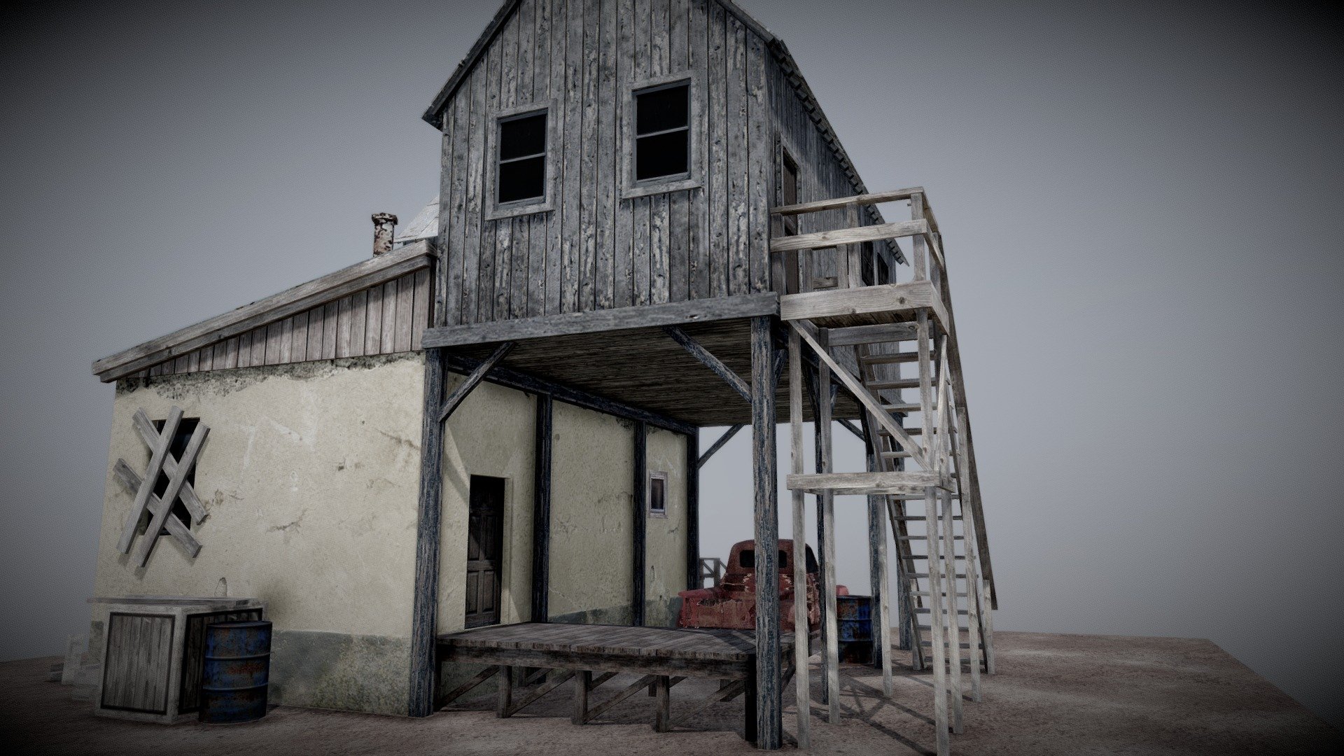 Barn with mini-shop (old age)