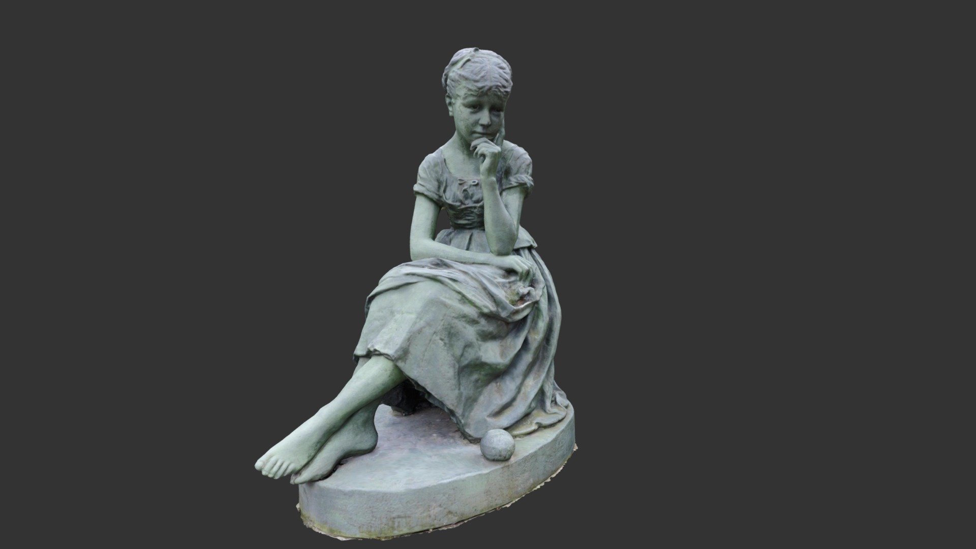 statue (ile de Puteaux of Seine river, France)