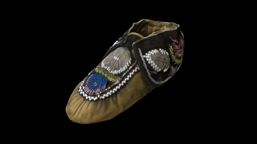 Ojibwa tribe child's moccasin