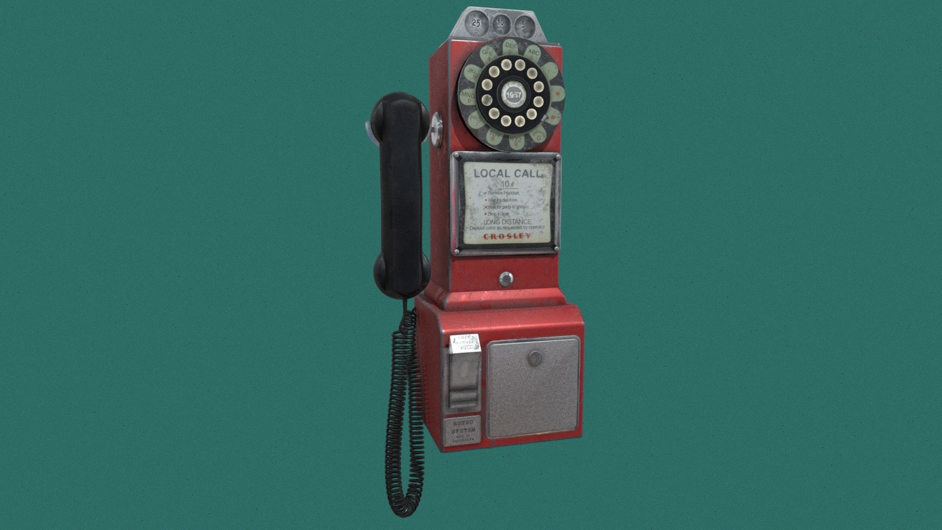 Old red payphone