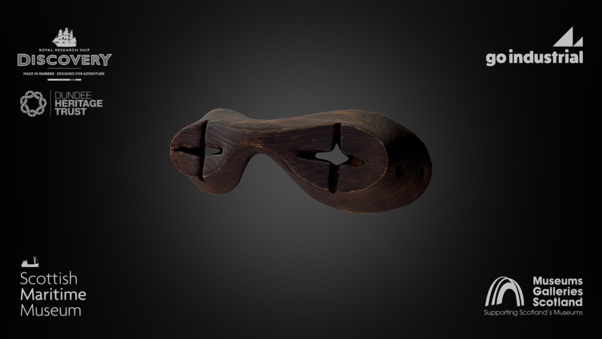 Wooden snow goggles belonging to Captain Scott