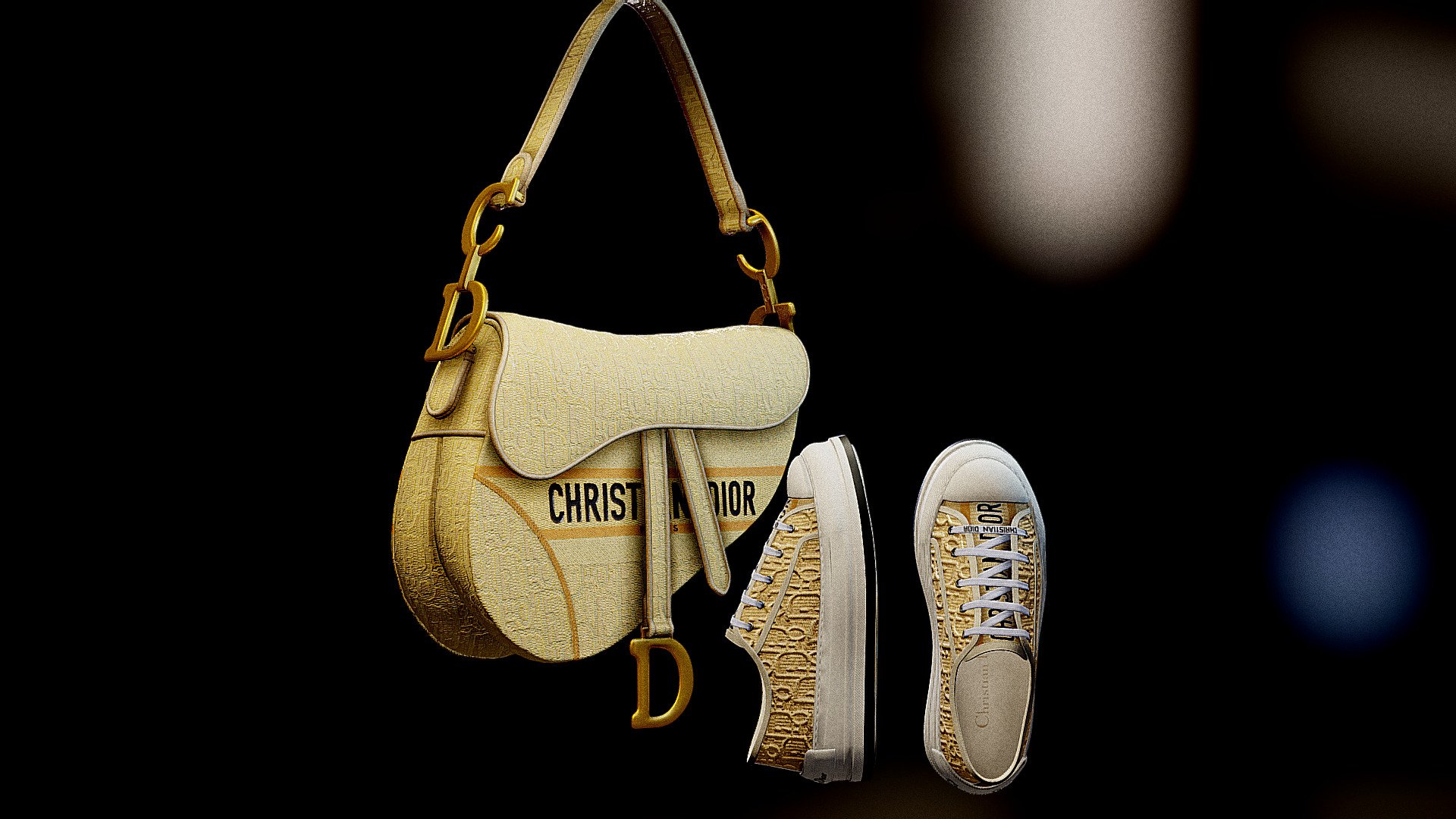Bolso + sneaker Saddle Rafia Con Bordado
