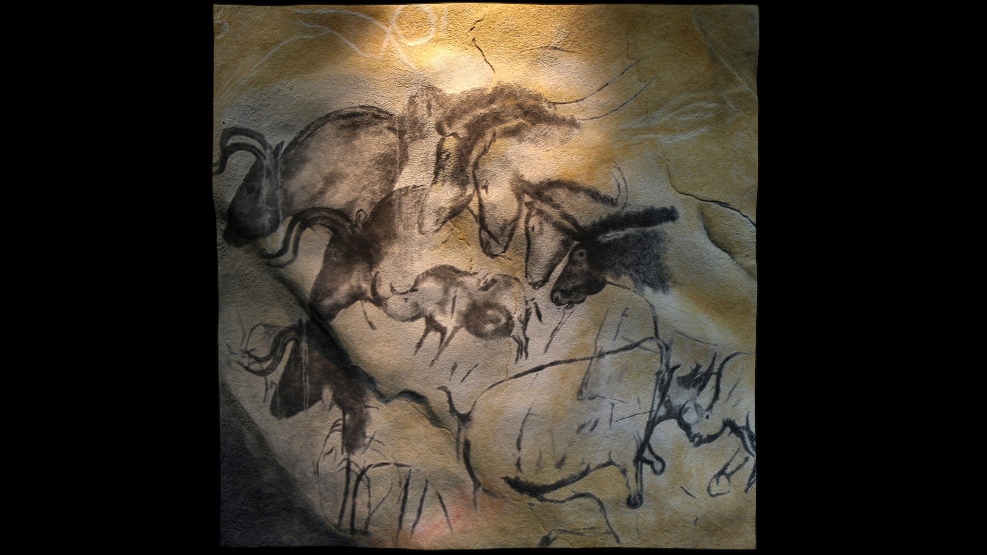 Scene with horses from the Chauvet's Cave