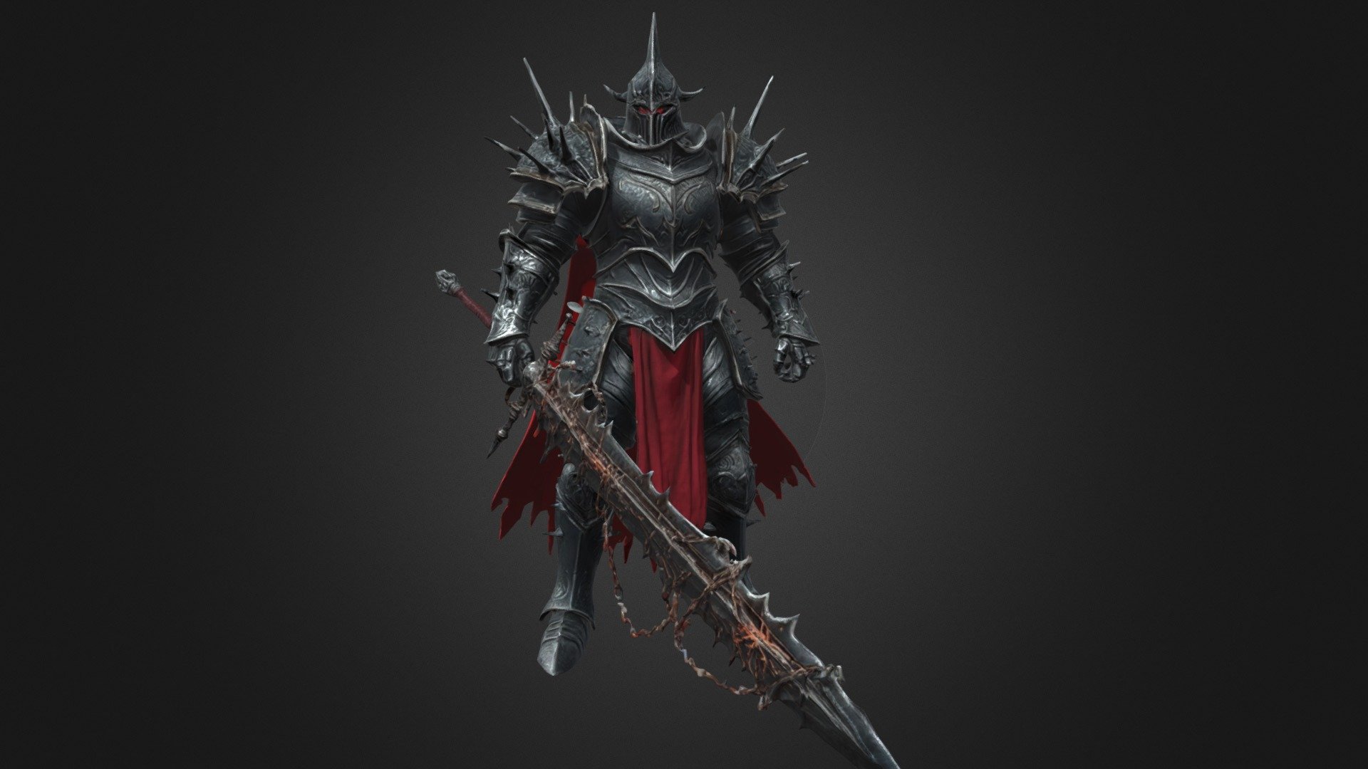 Spiked Gothic Knight with Broken Greatsword