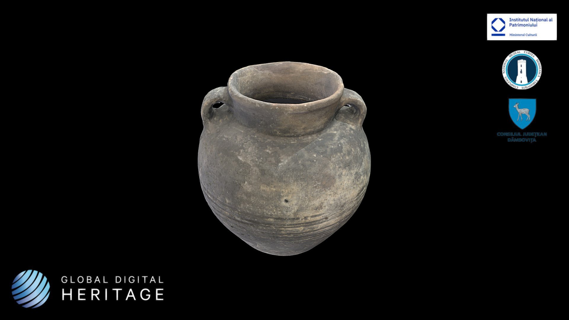 Ceramic pot with two handles