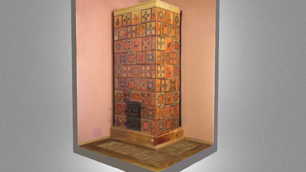 Tiled stove from manor house in Droginia