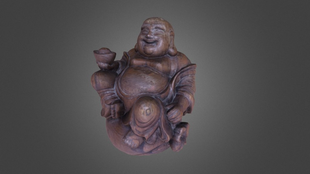 Wooden Buddha statuette