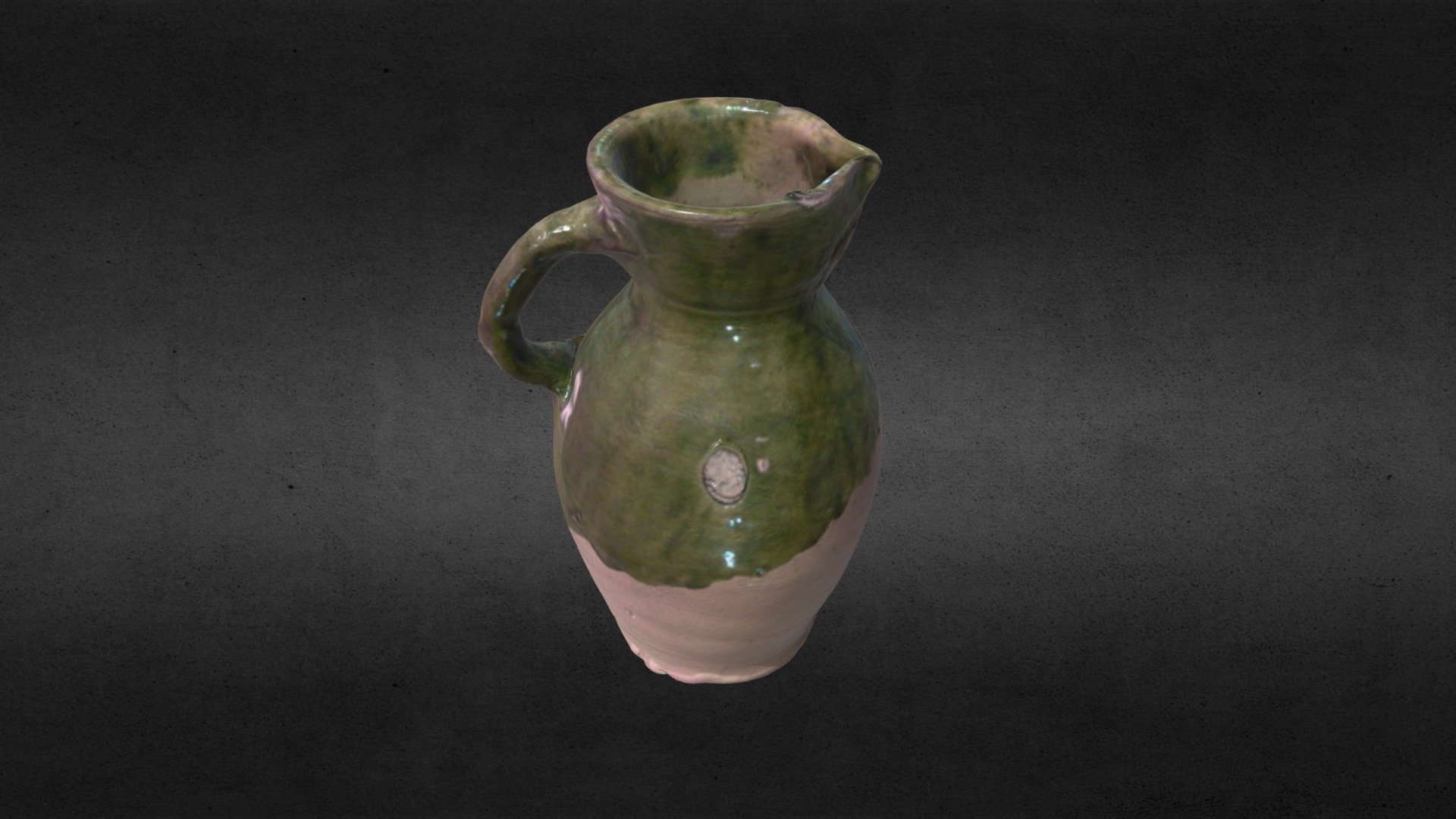 Partially glazed medieval jug