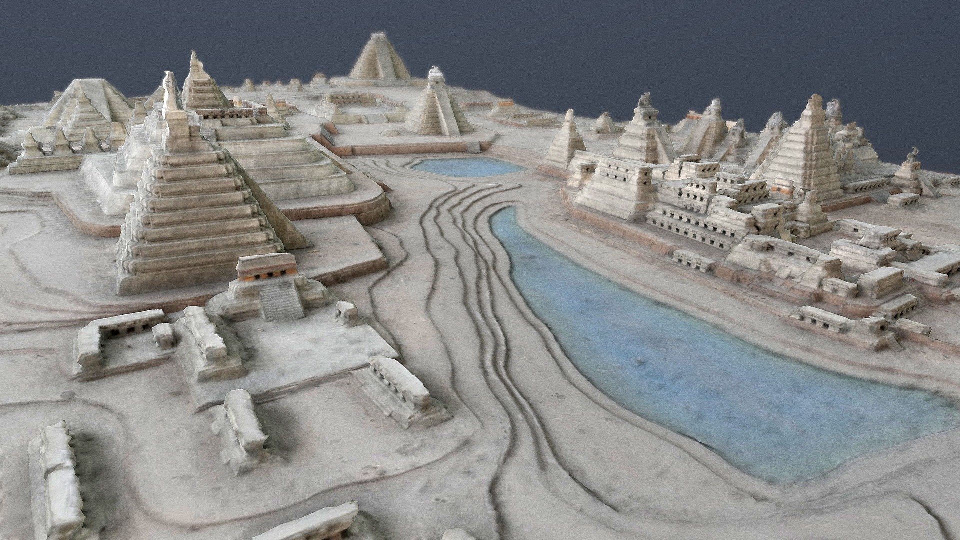Model of central Tikal, MUNAE, Guatemala