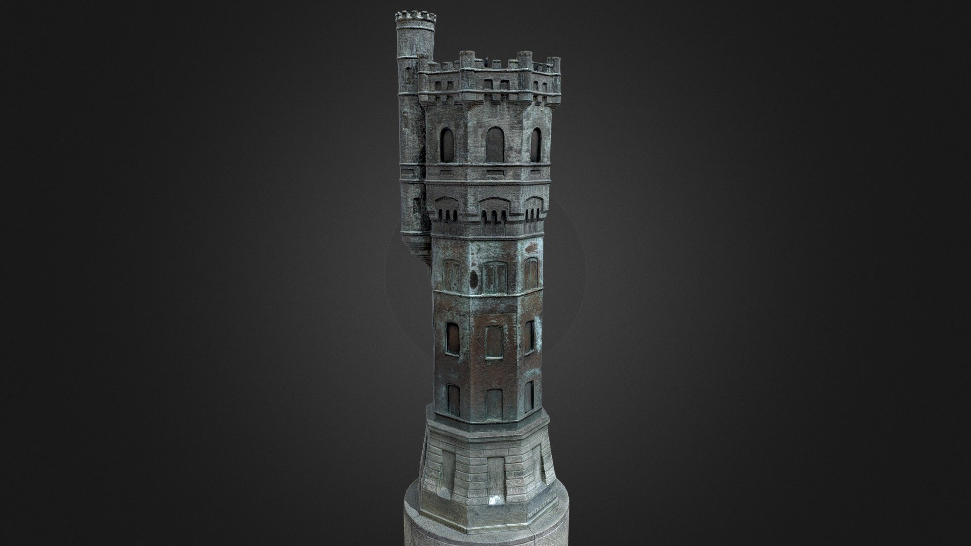 Fountain with a water tower