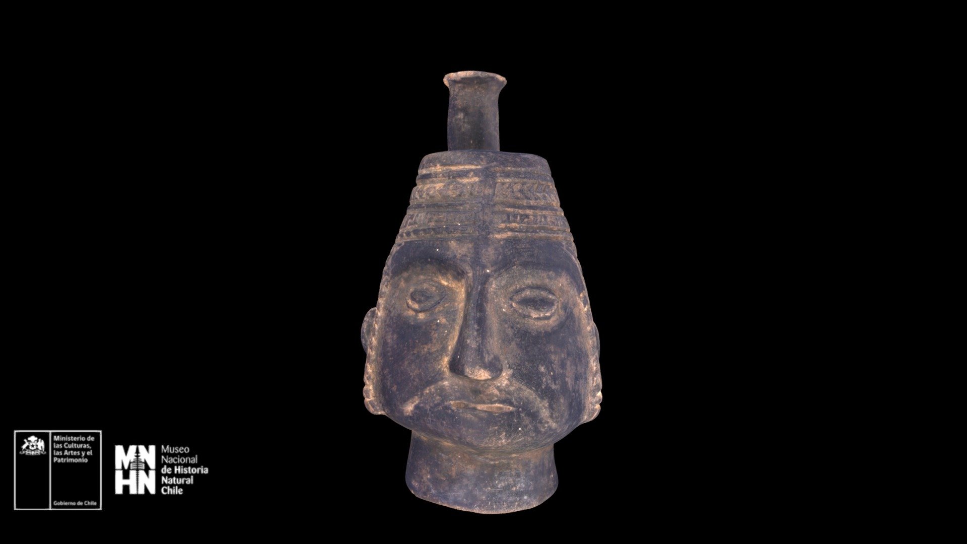 Vasija negra pulida antropomorfa Chimú-Inca