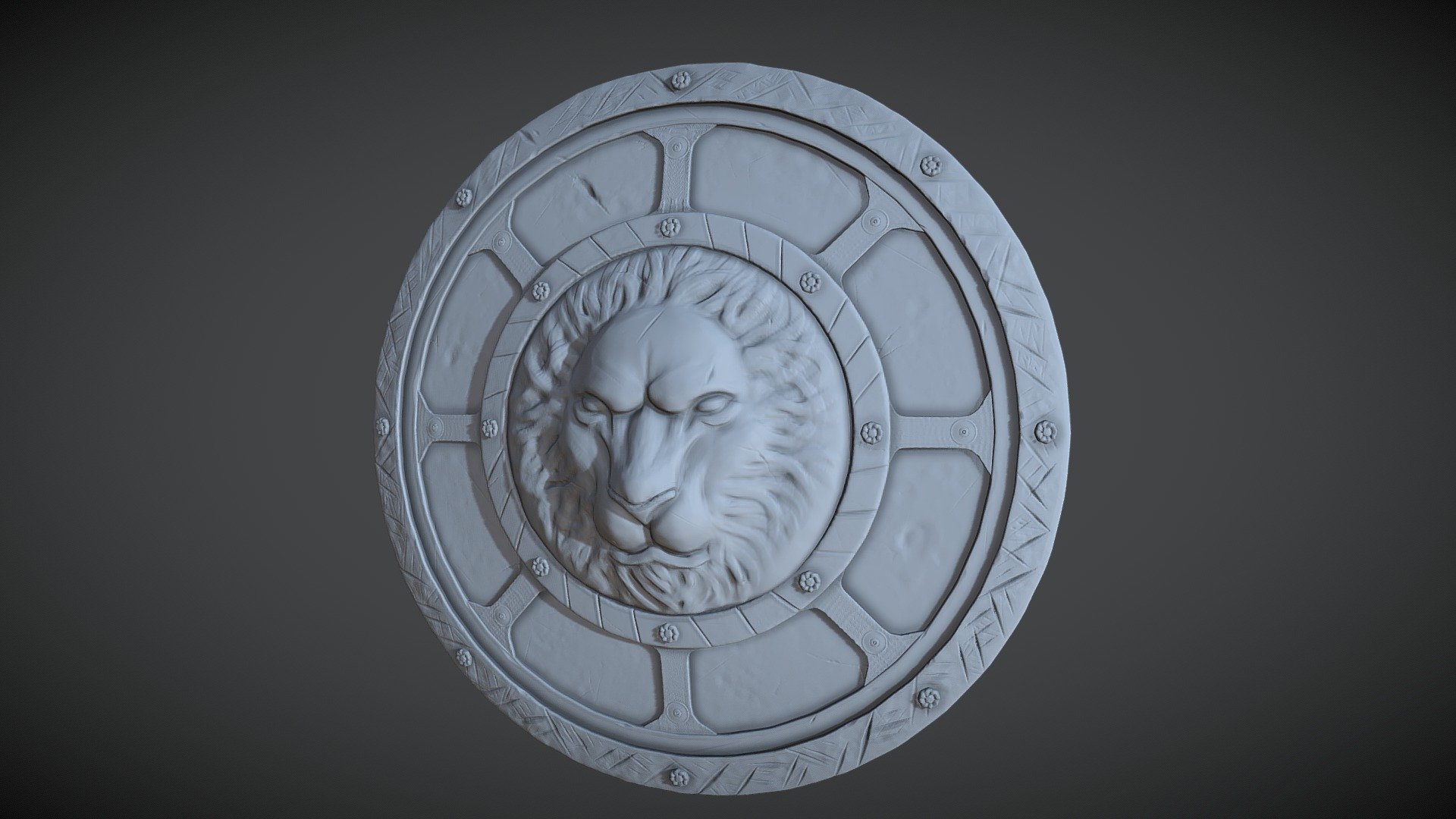 Lion's head shield