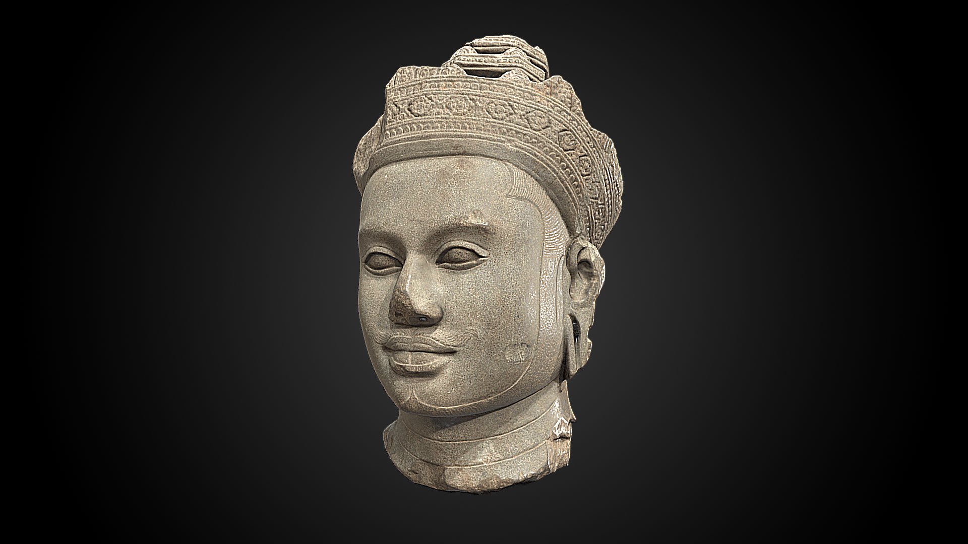 Head of Vishnu or a deified king, early 9th C CE