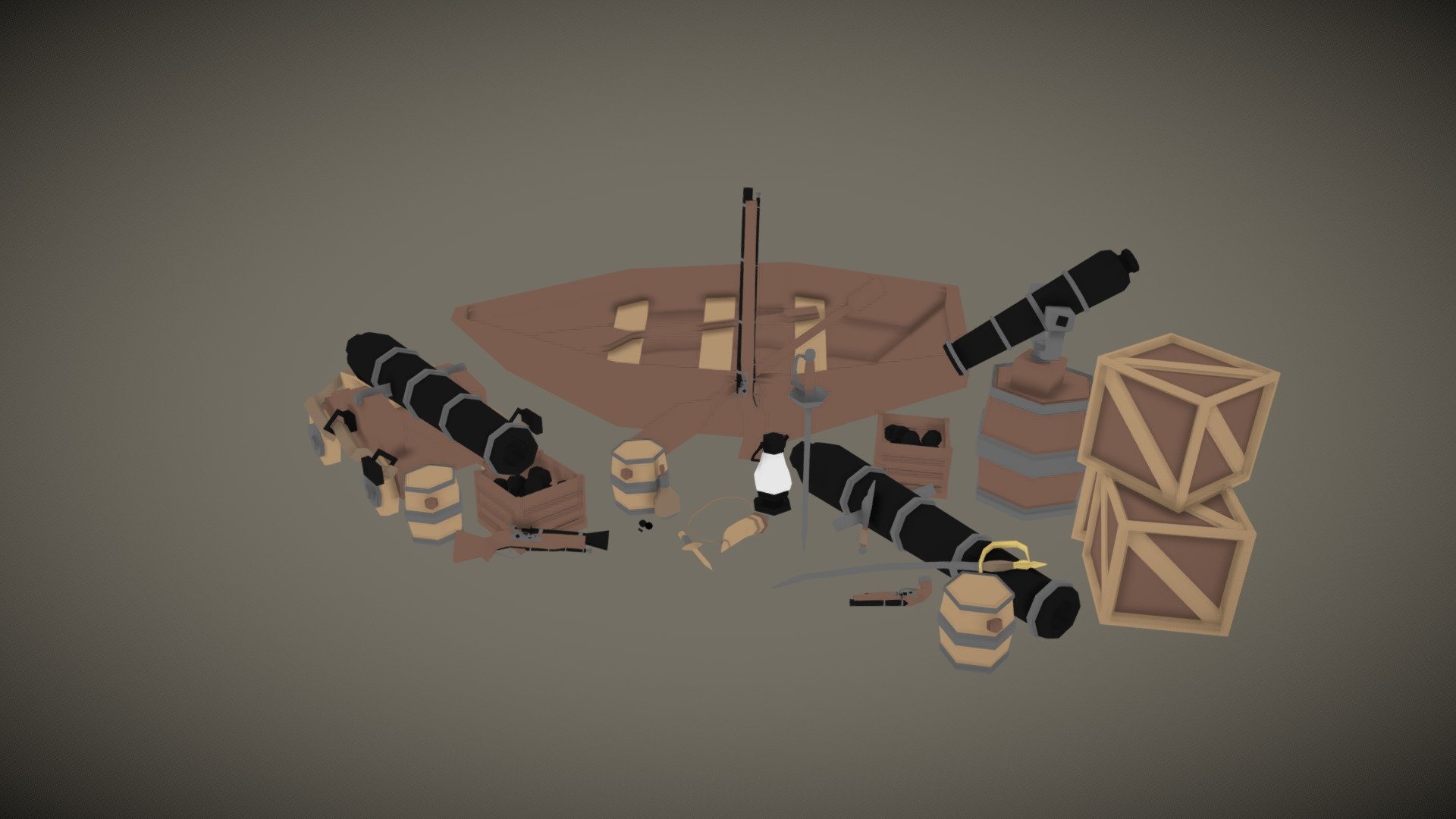 Low Poly Pirate Assets