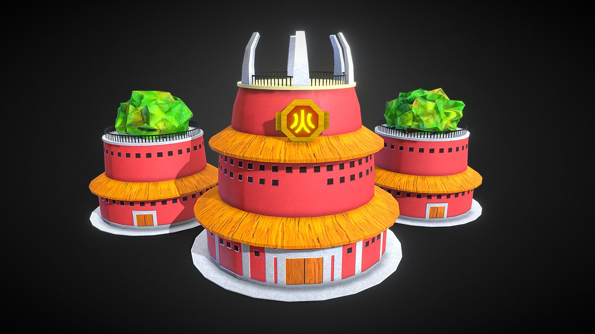Hokage Building - Low Poly PBR For Free