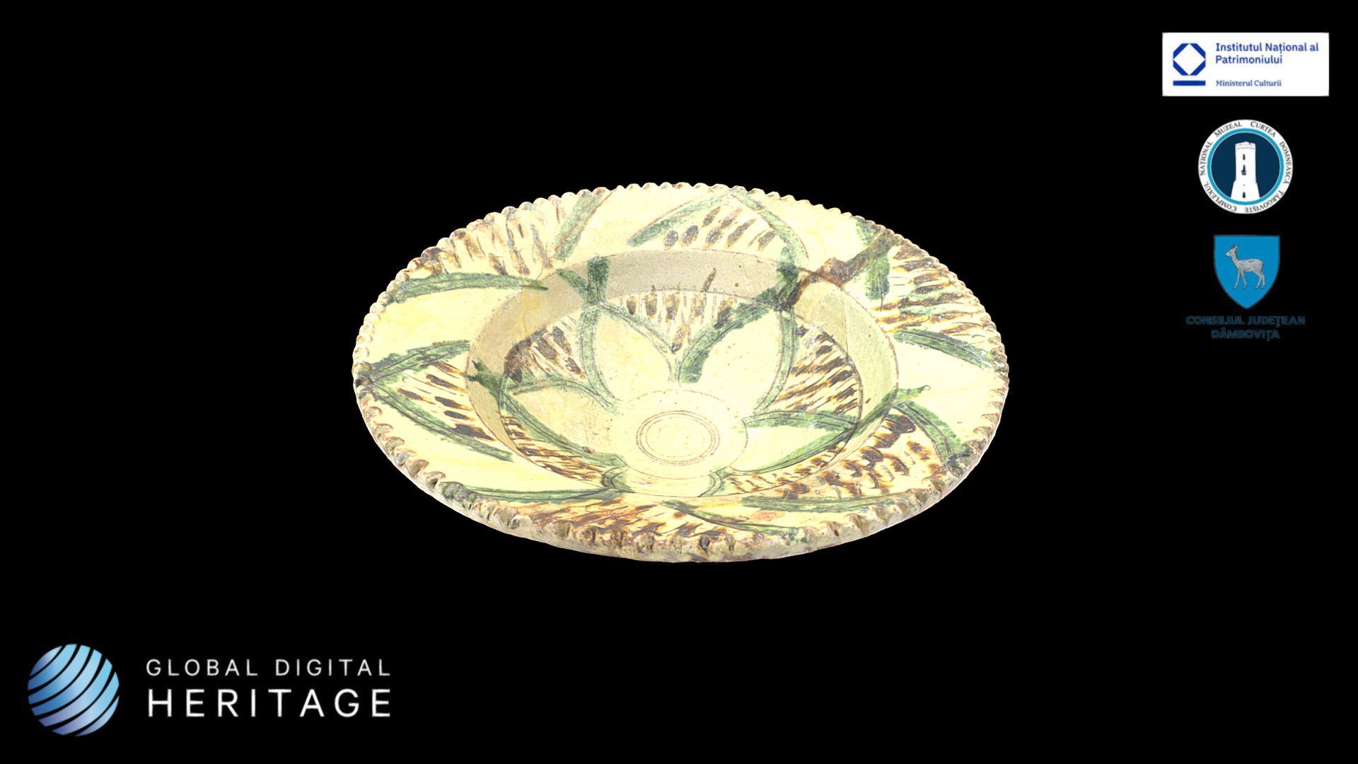 Ceramic glazed decorative plate