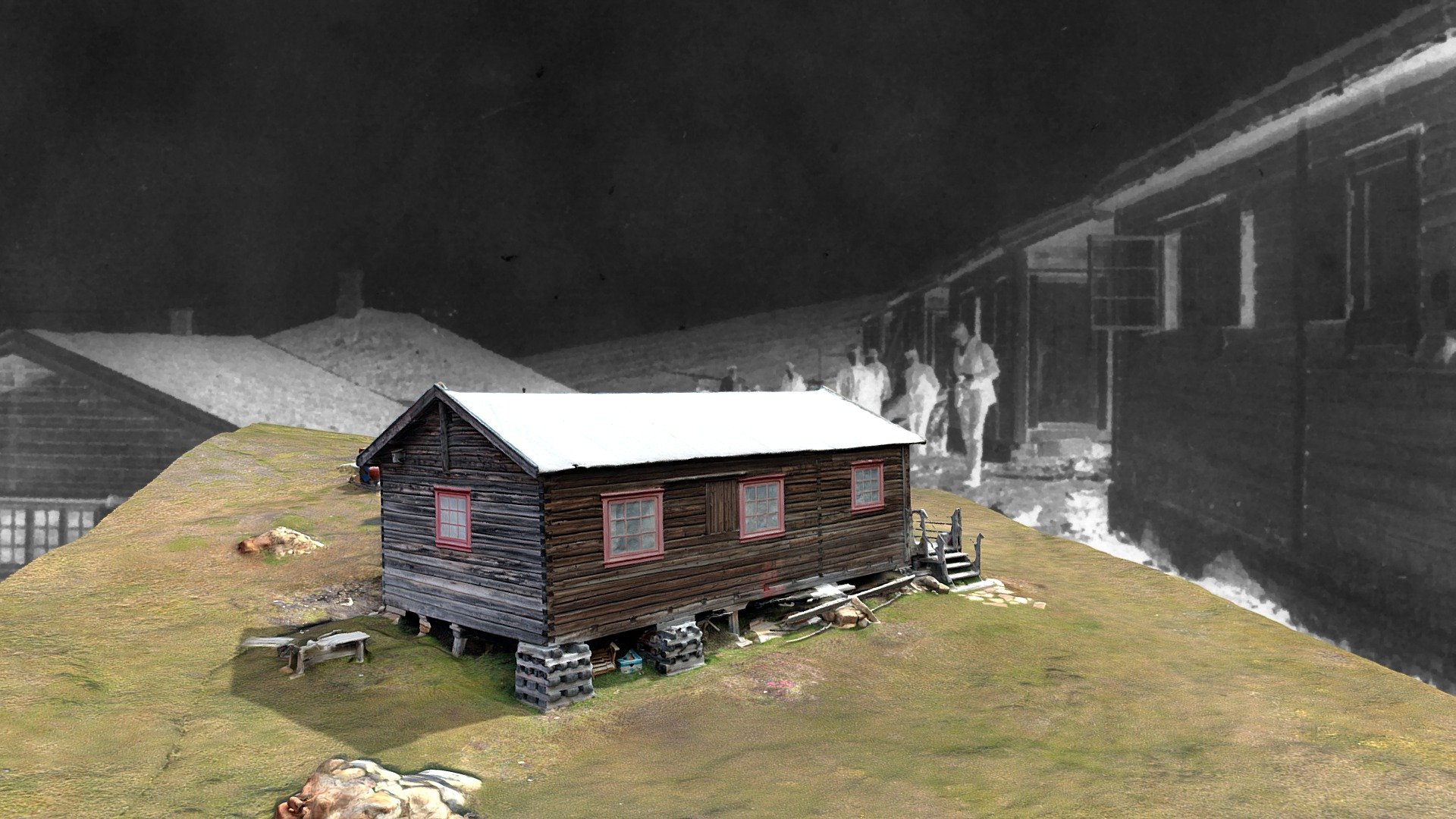 Historic hut on the island of Spitsbergen