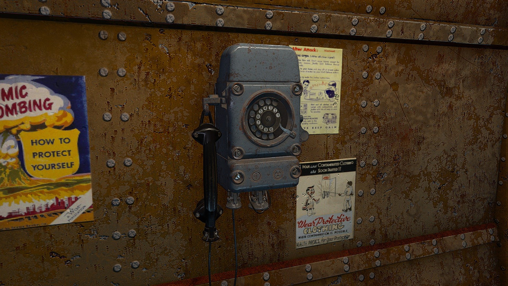 Bunker with telephone