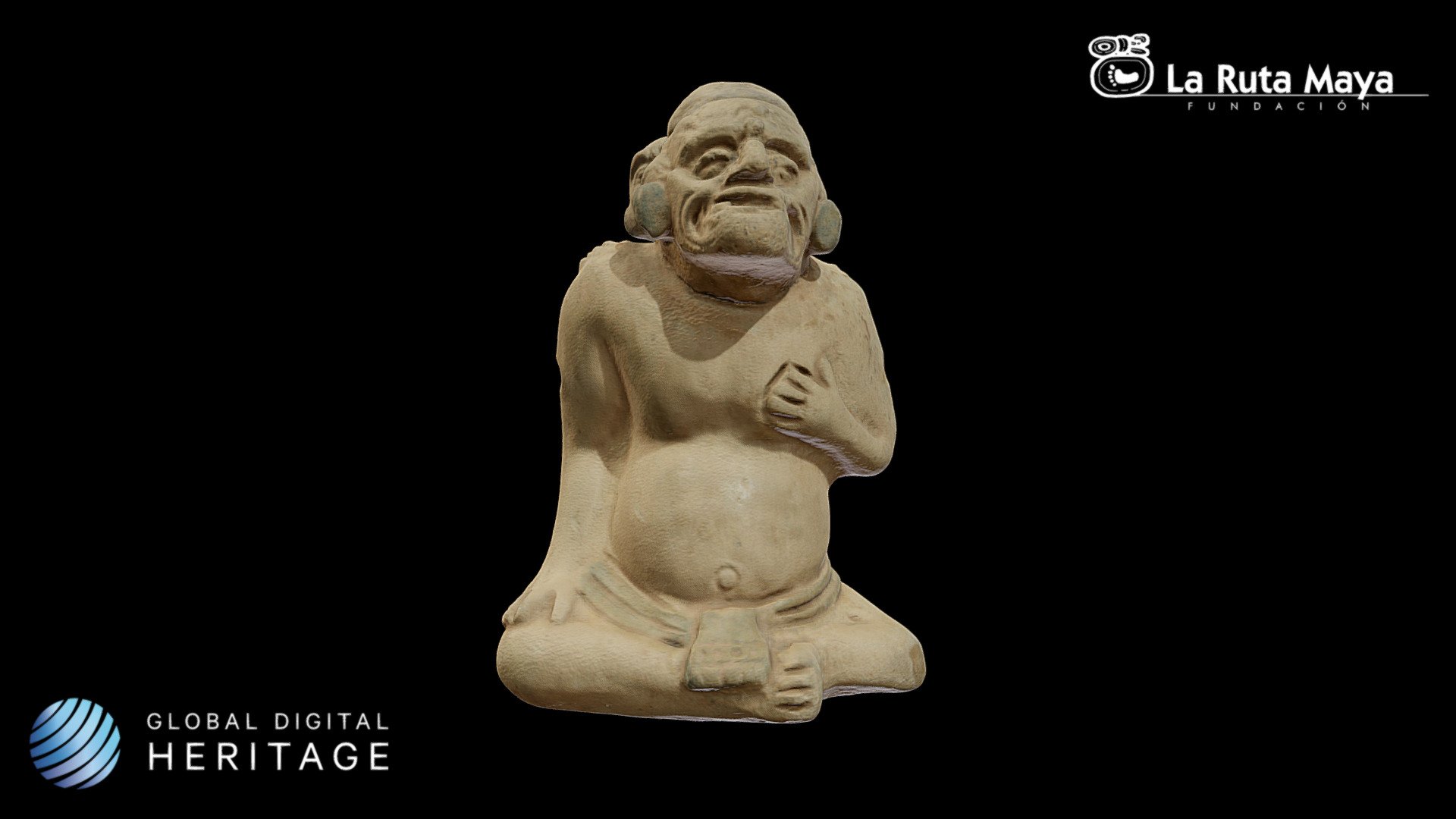 Whistle in the form of an elderly man w/ child