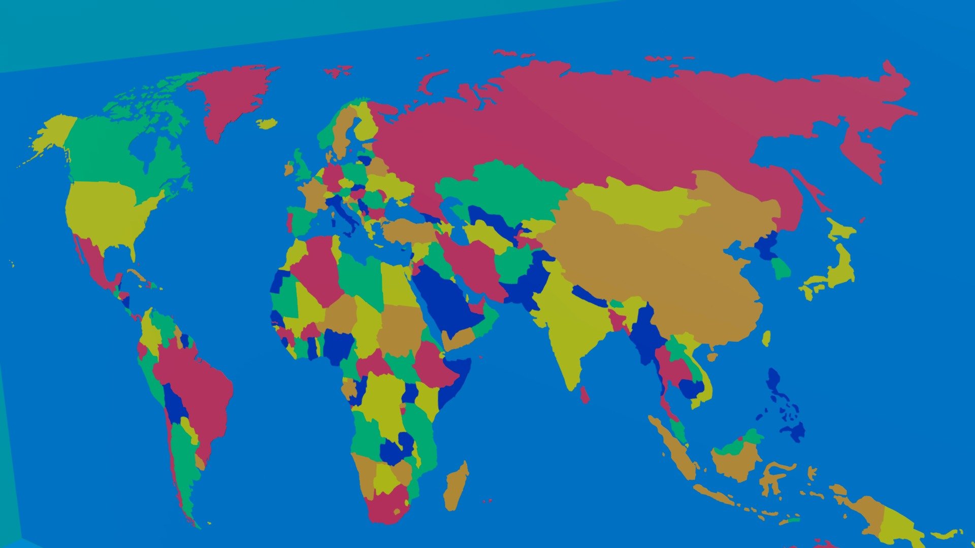2D World Map With Countries