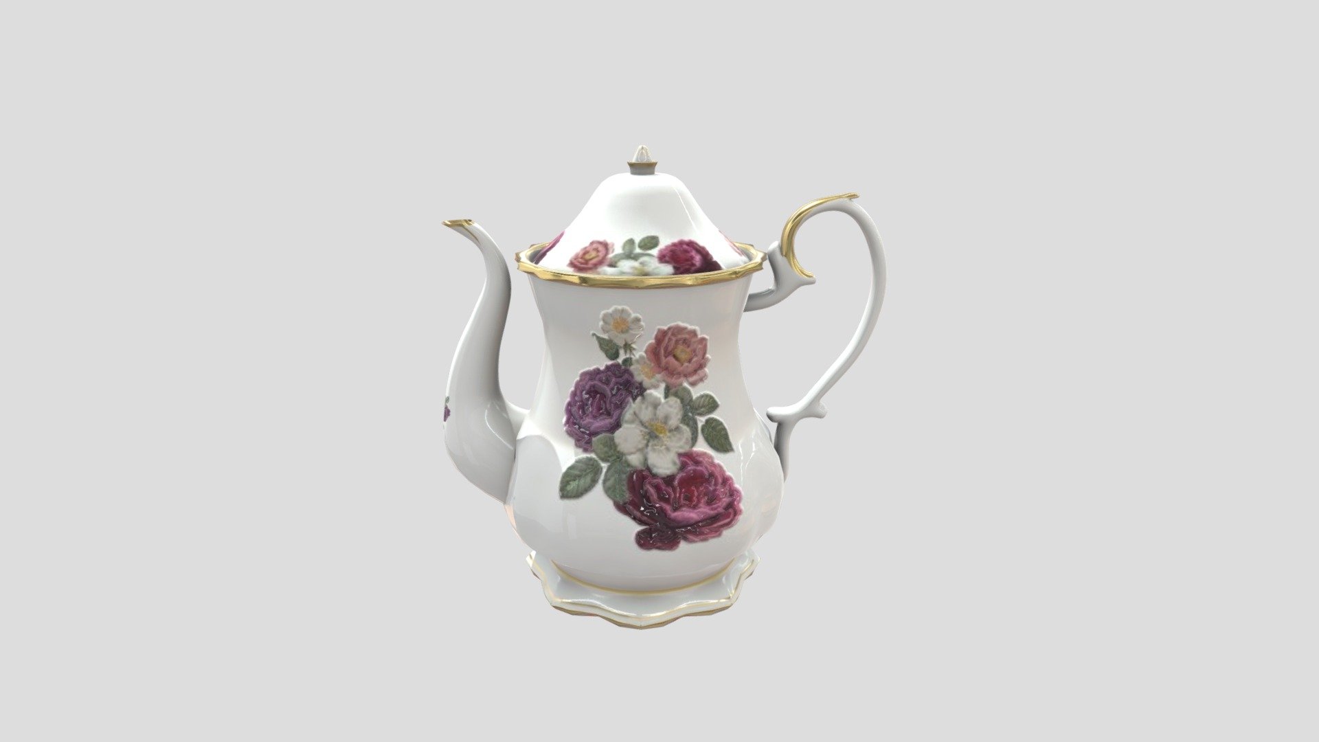 Elegant victorian porcelan teapot