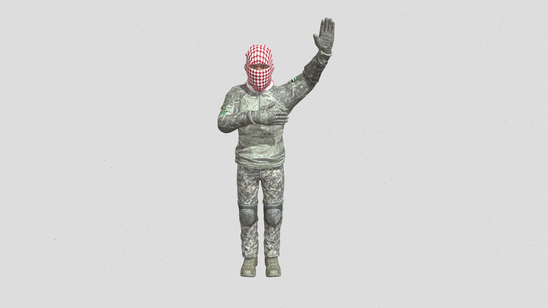 Hamas Spokesperson Abu Ubeida 3D Rigged