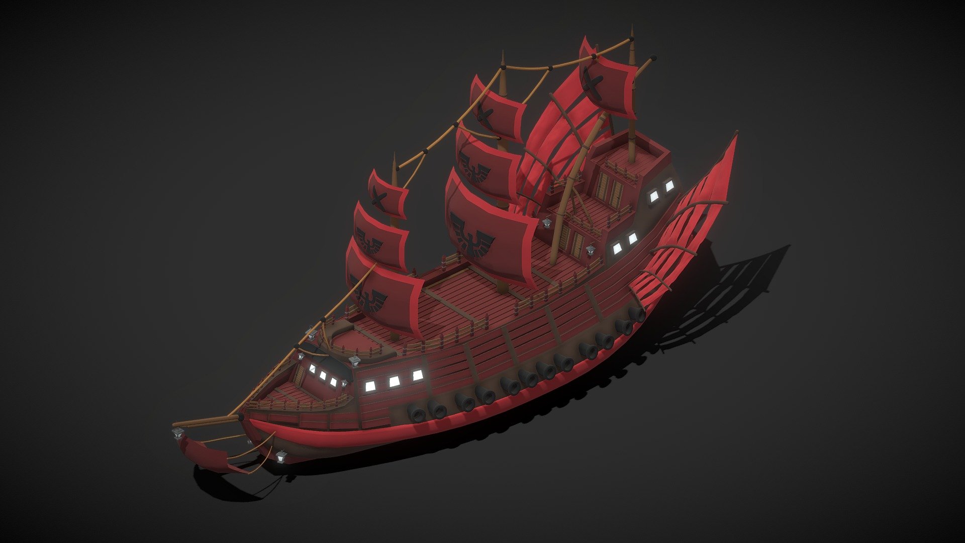 Red Pirate Ship
