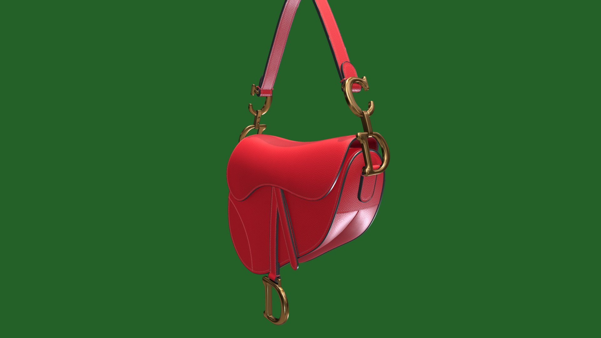 Bolso Saddjle Con Bandolera rojo