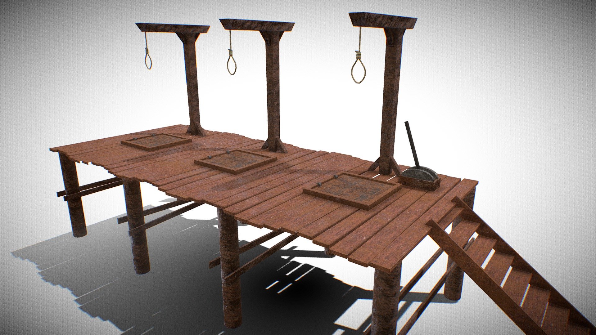 Medieval Triple Gallows