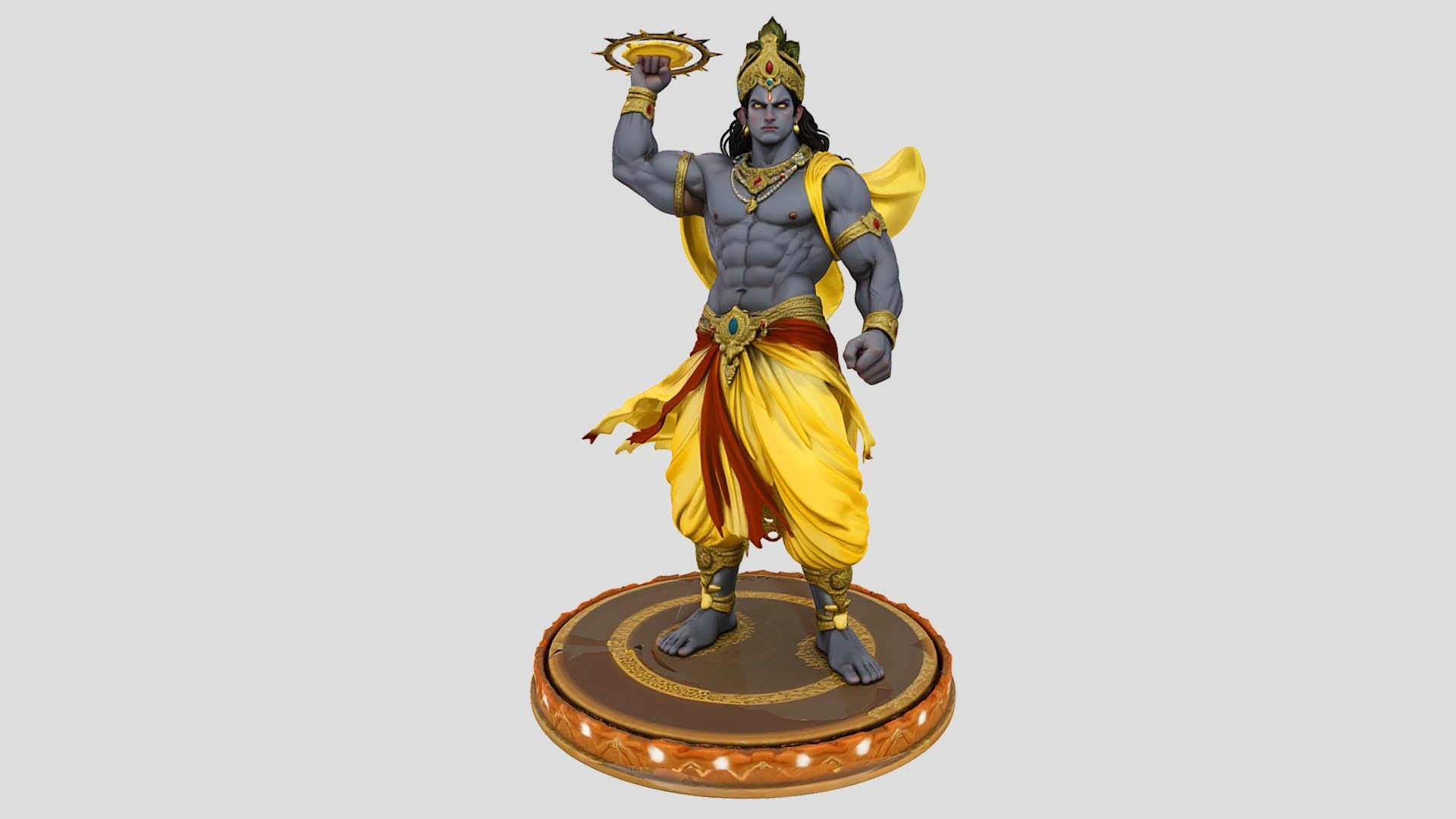 Lord Krishna Divine Warrior Form